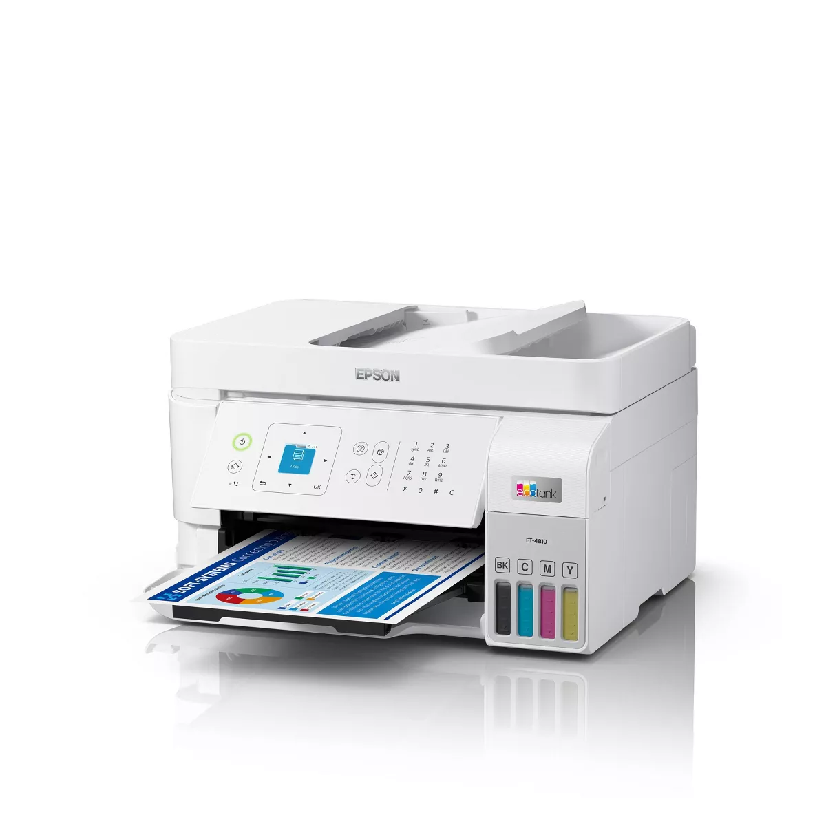 Epson EcoTank ET-4810 All-in-One Color Inkjet Printer Scanner Copier – White