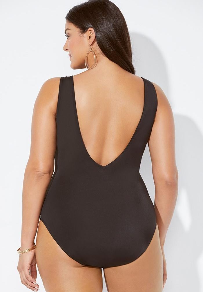 Surplice One Piece Swimsuit