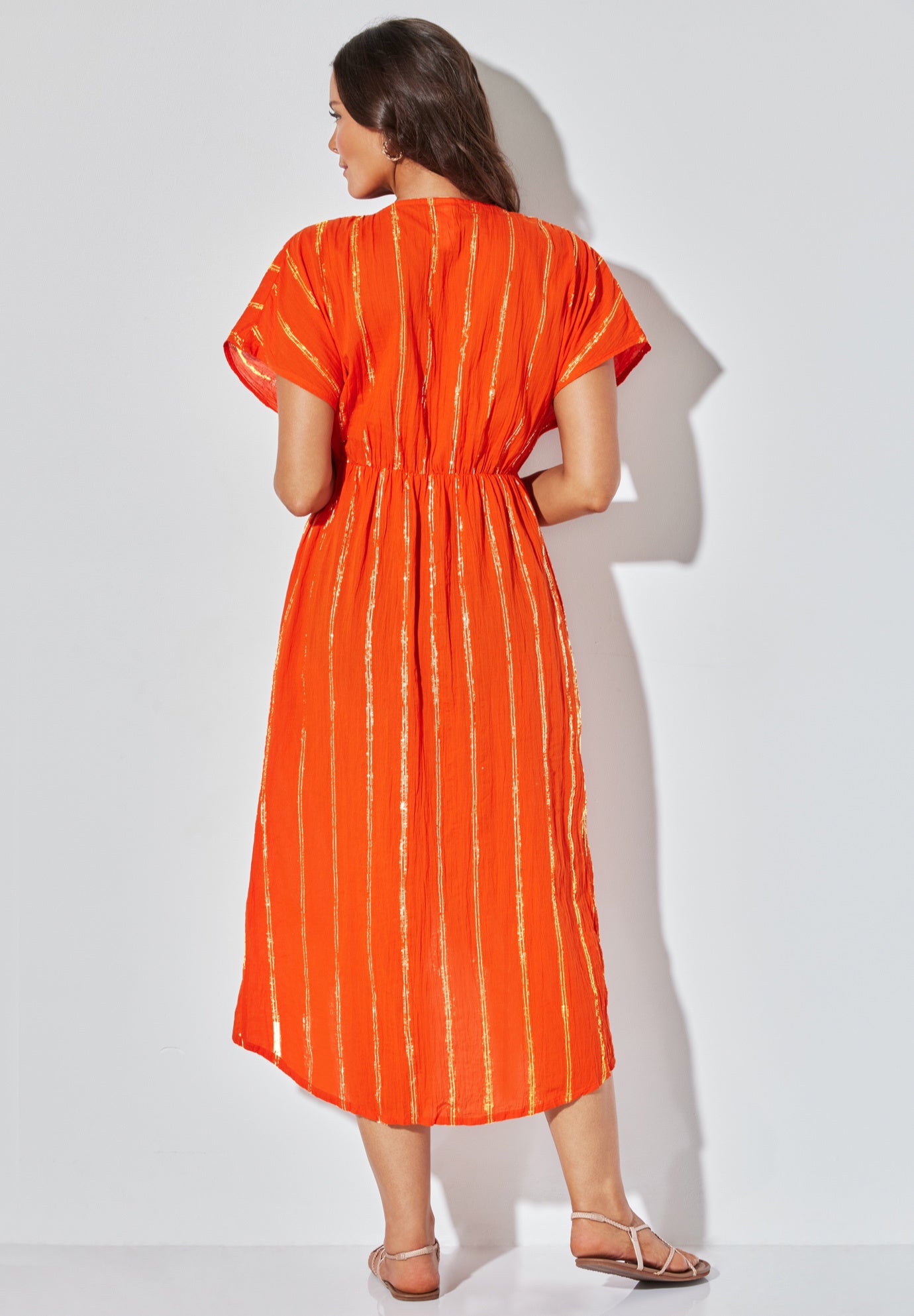 Twist Front Shimmer Cover Up Dress