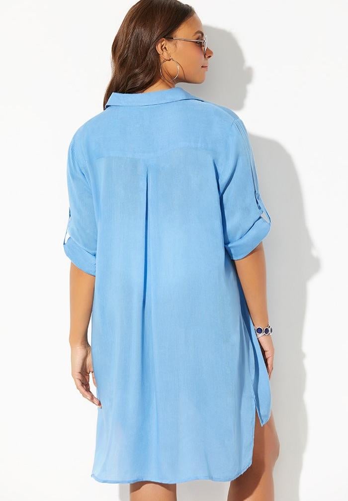 Lyla Button Up Cover Up Shirt