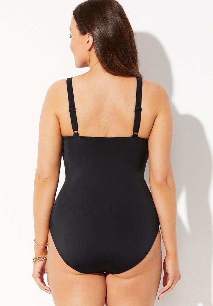 Shirred Underwire One Piece Swimsuit