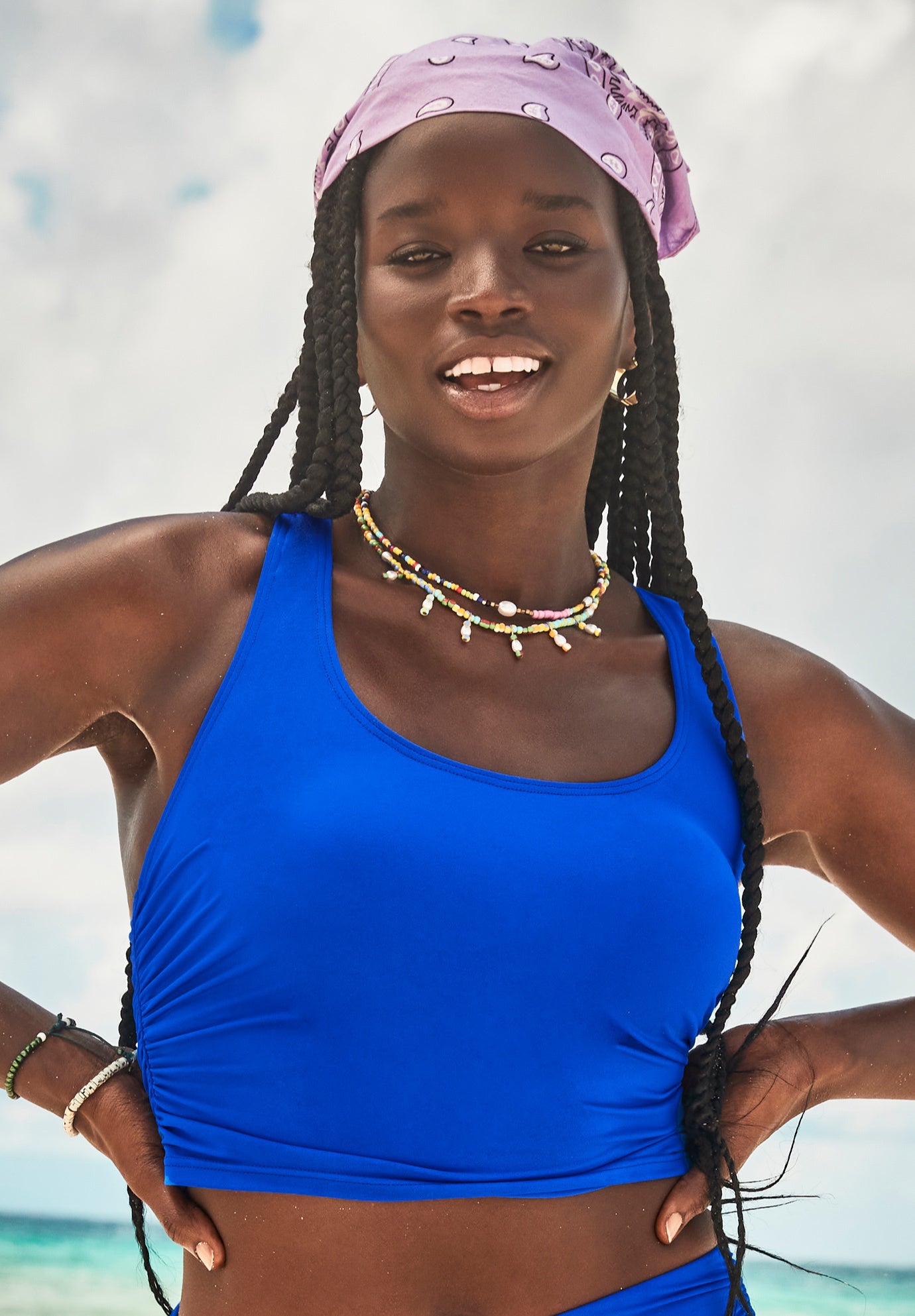 Cropped Racerback Tankini Top