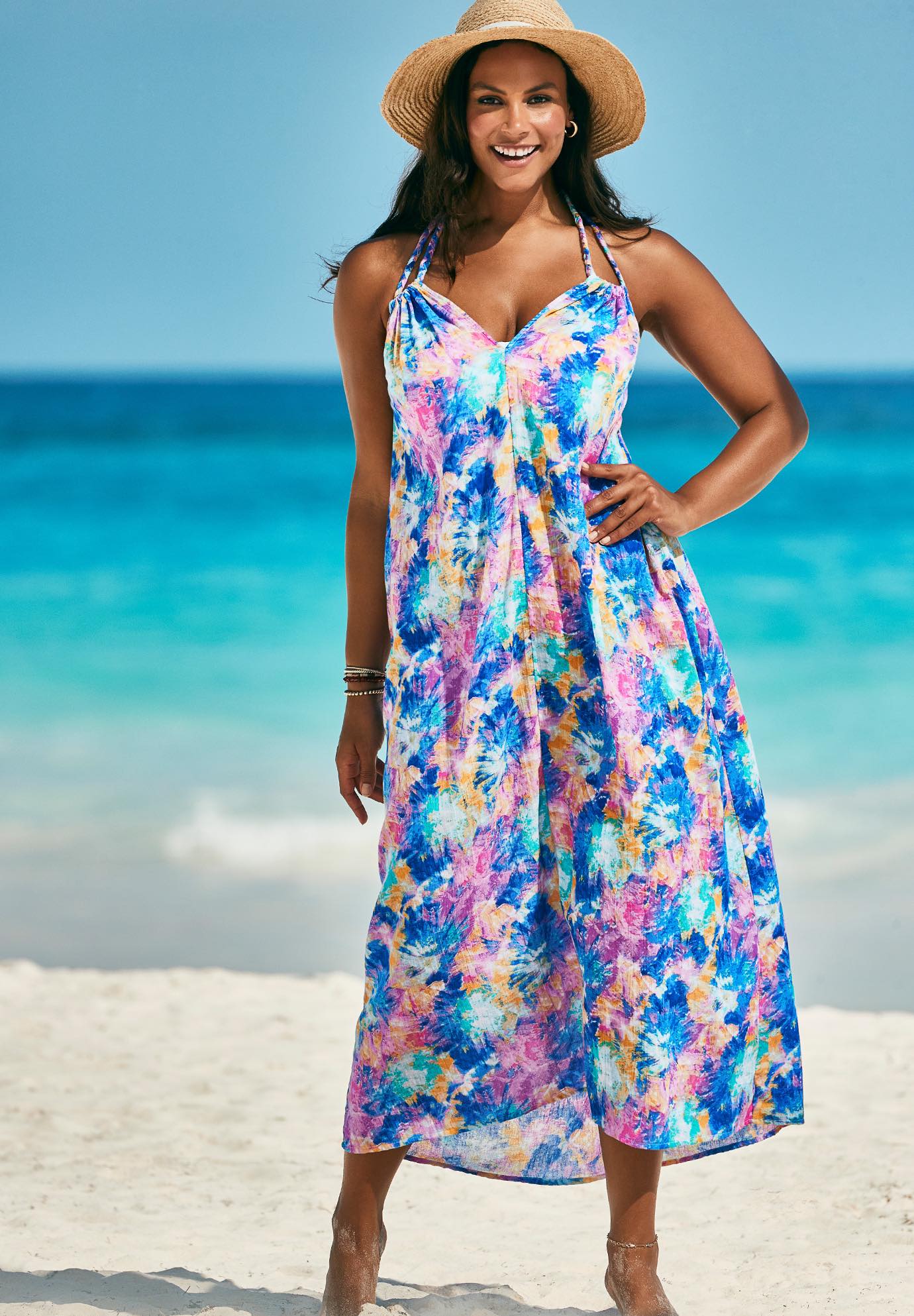 Braided Strap Gauze Maxi Dress