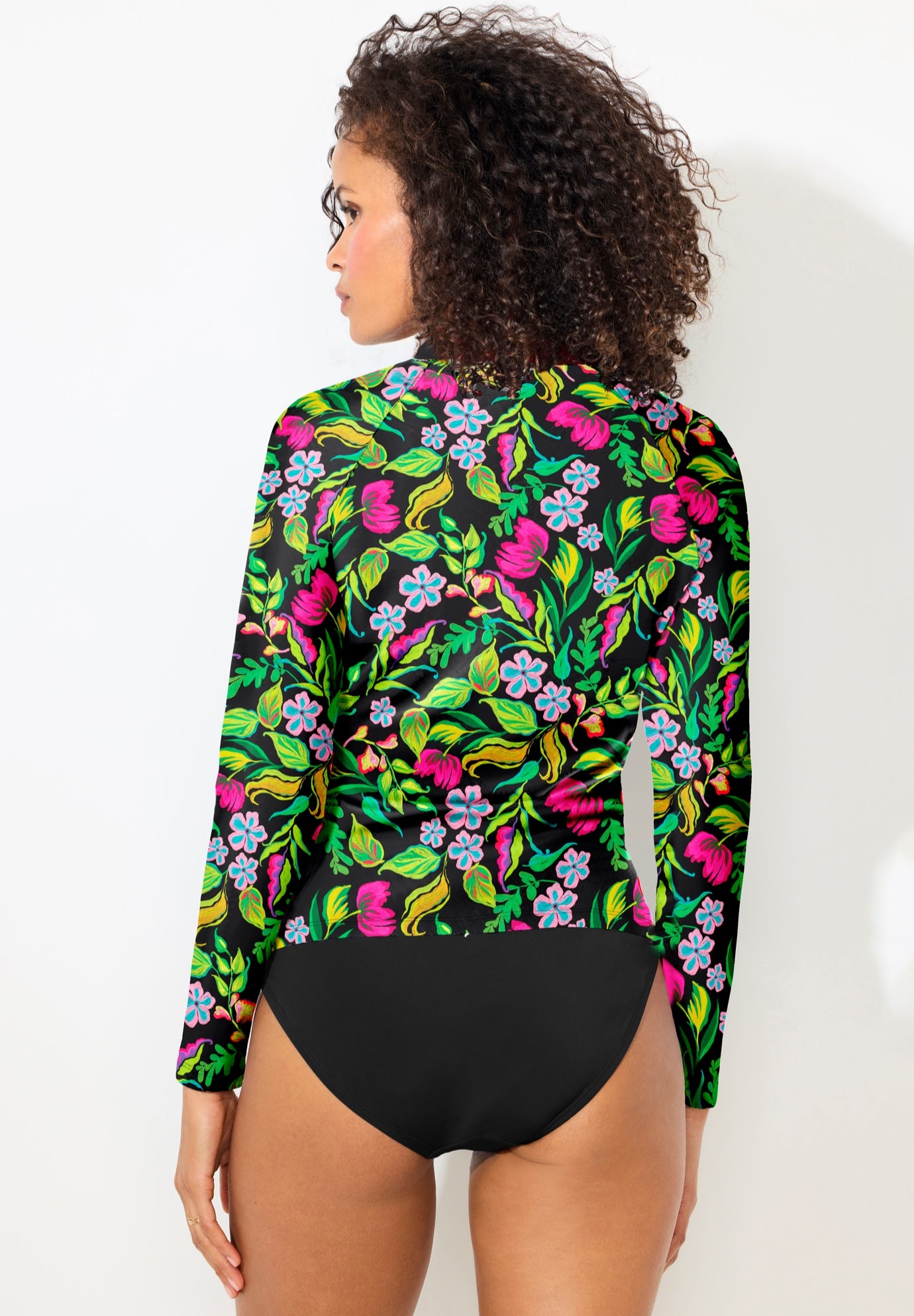 Chlorine Resistant Long Sleeve 1/4 Zip Swim Tee