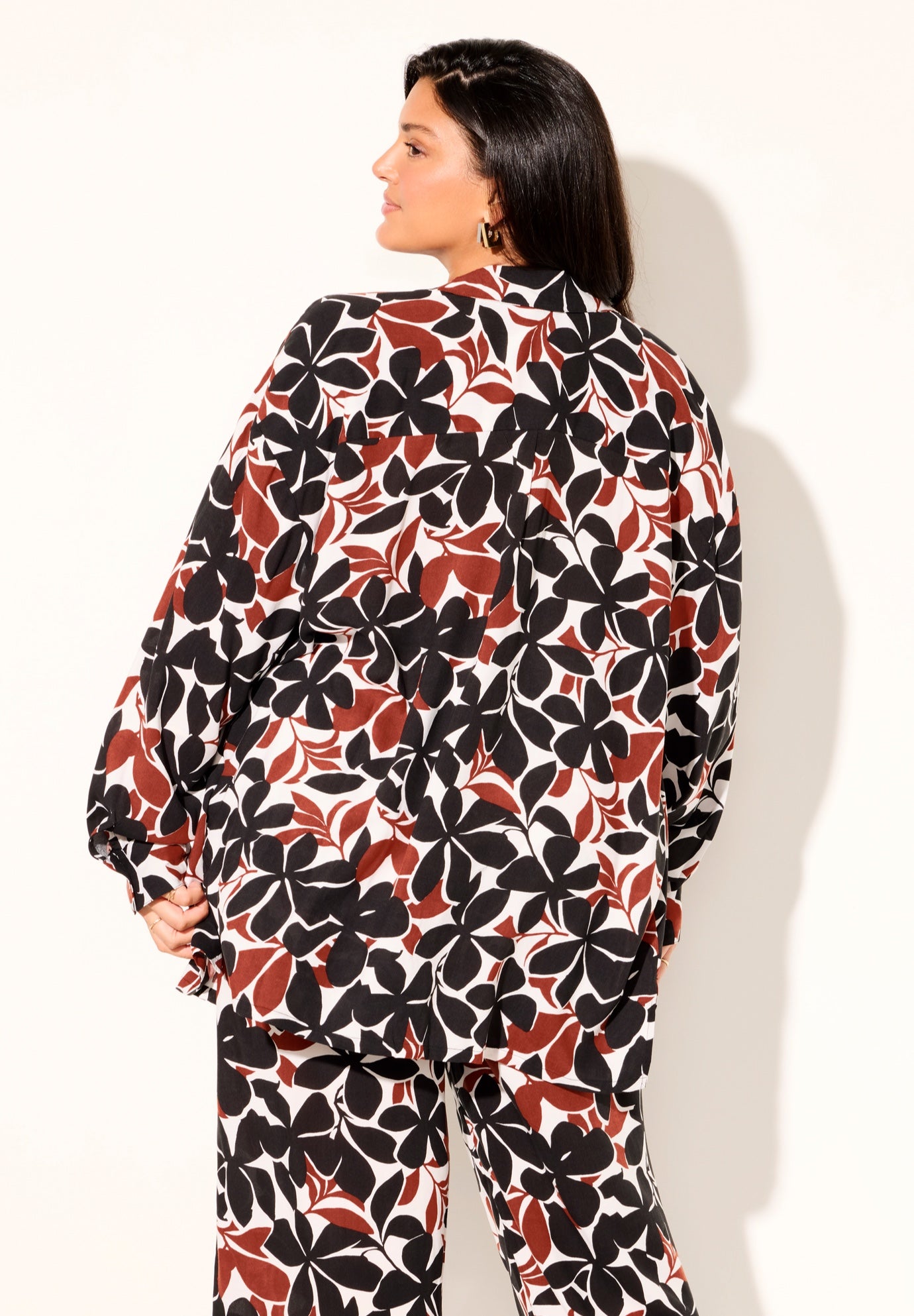 Oversized Buttondown Lounge Cover Up Shirt