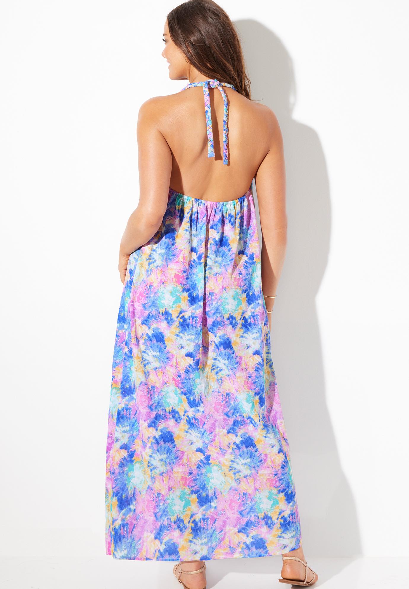 Braided Strap Gauze Maxi Dress