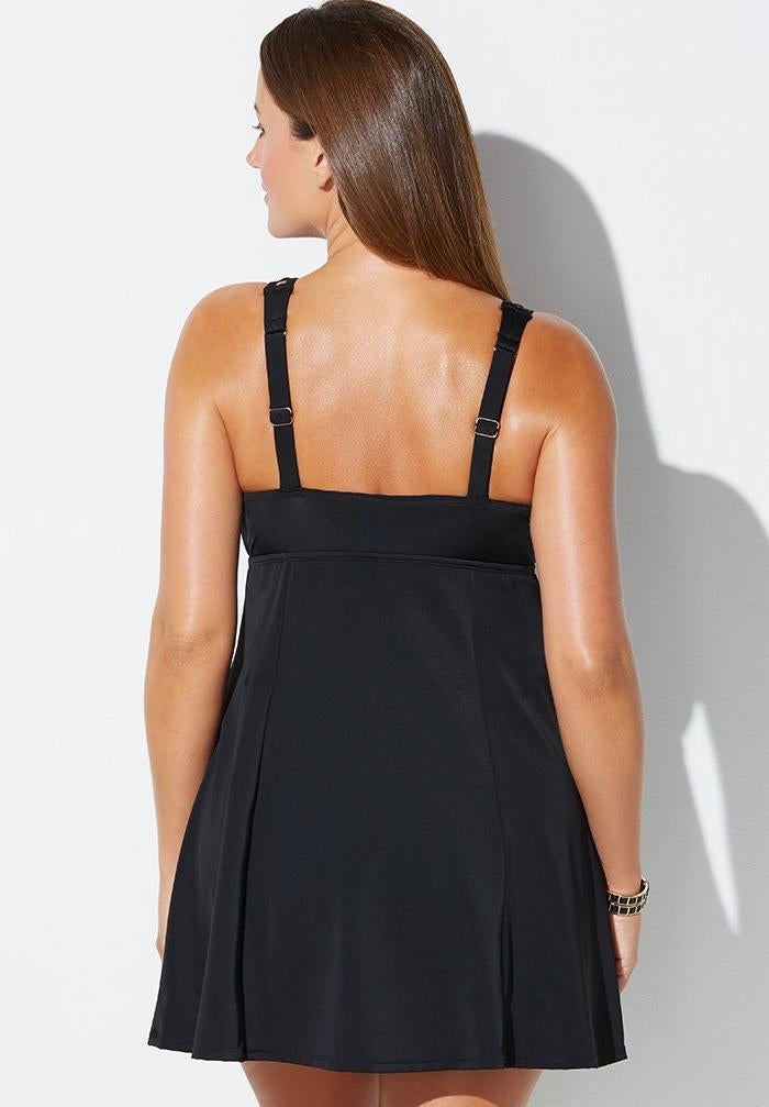 Lattice V-Neck Swimdress