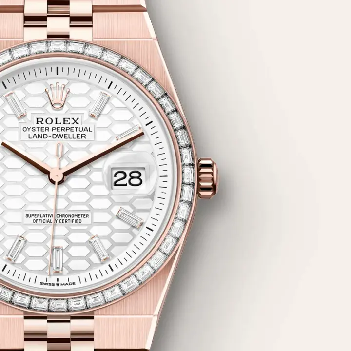 Rolex Land-Dweller 36 Oyster, 36 mm, Everose gold and diamonds M127285TBR-0002