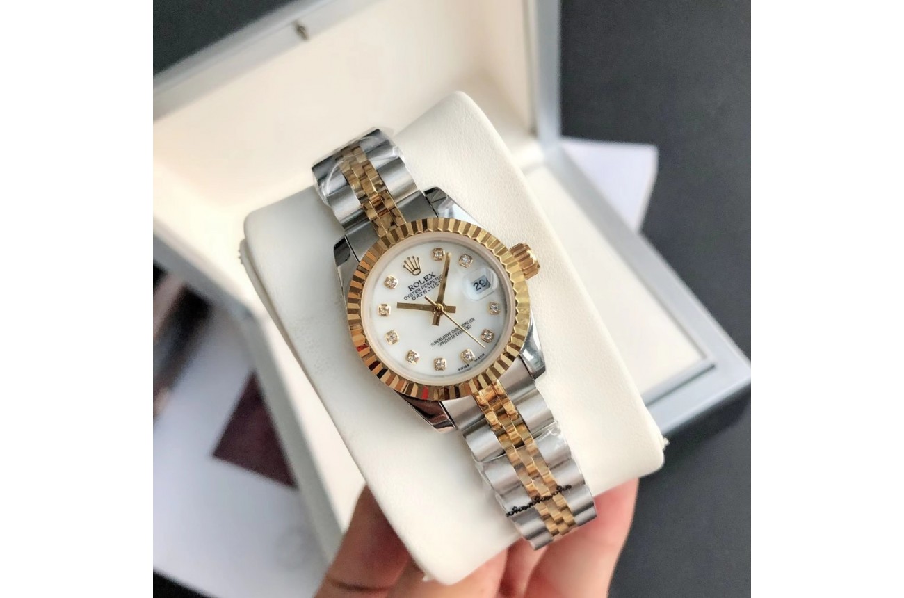 Rolex Datejust 36/28mm RG/SS Jub White/Dial