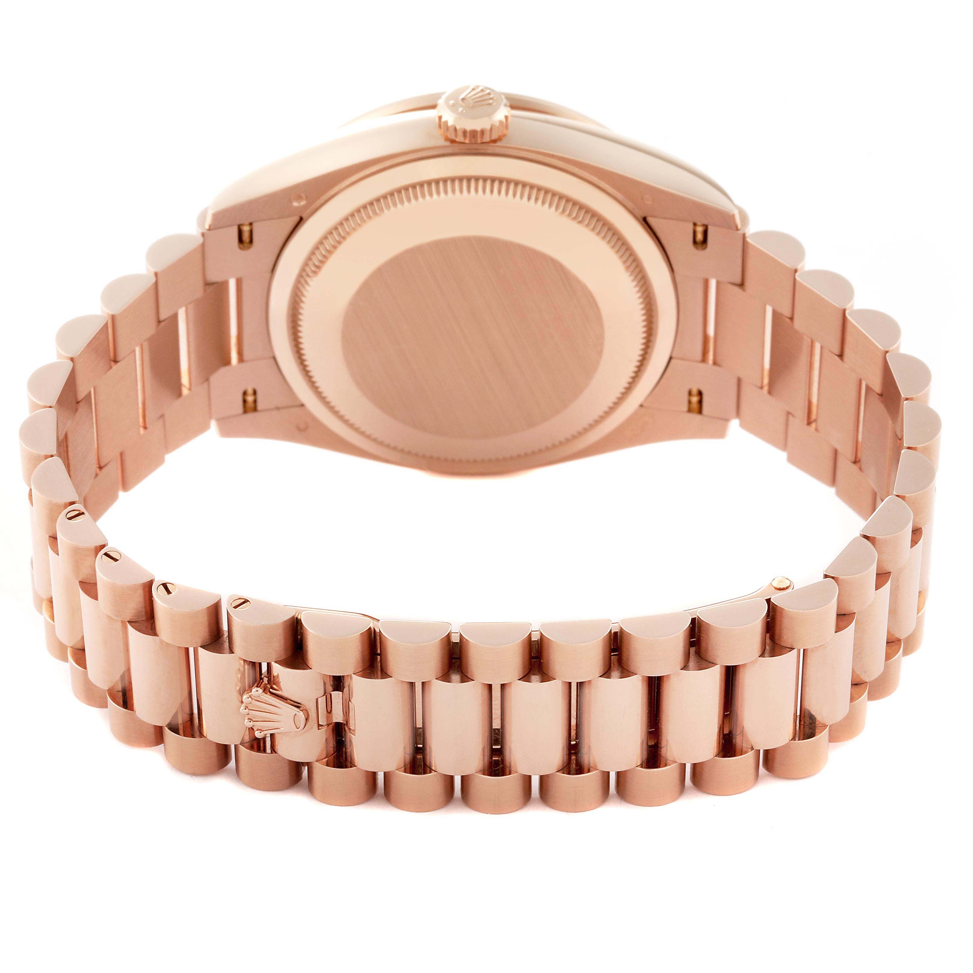 Rolex Day-Date Rose Gold Green Aventurine Diamond-Set Roman Dial Diamond Bezel Women's Watch M128345RBR-0068