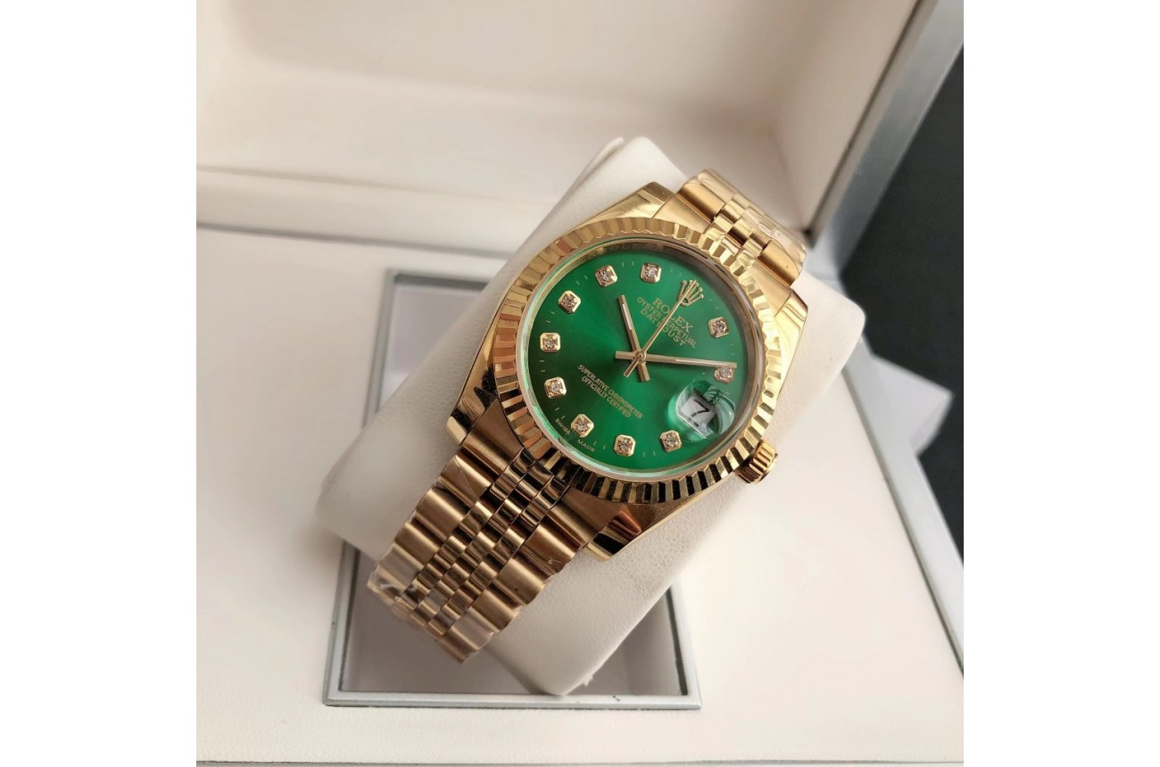 Rolex Datejust 36/28mm RG/RG Jub Green/Dial