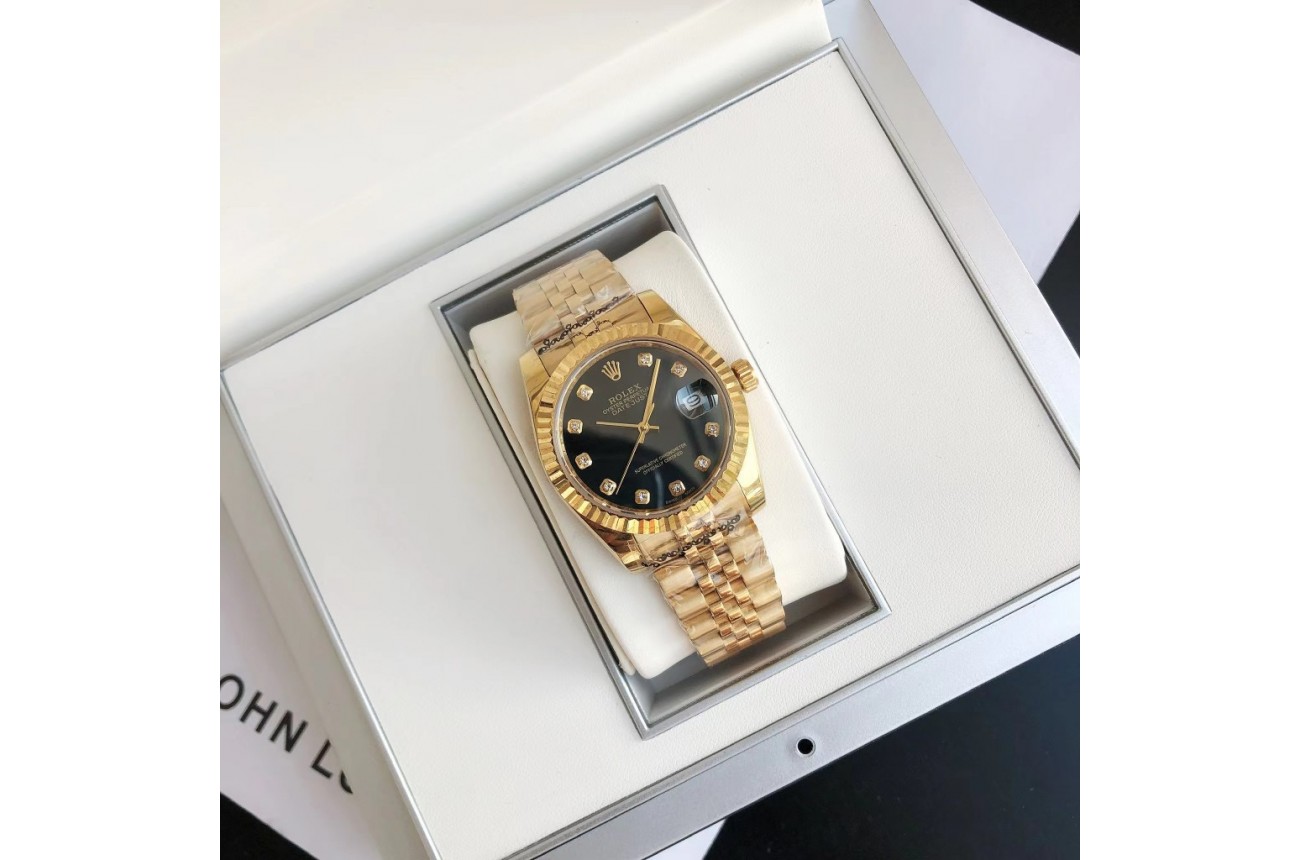 Rolex Datejust 36/28mm RG/RG Jub Black/Dial