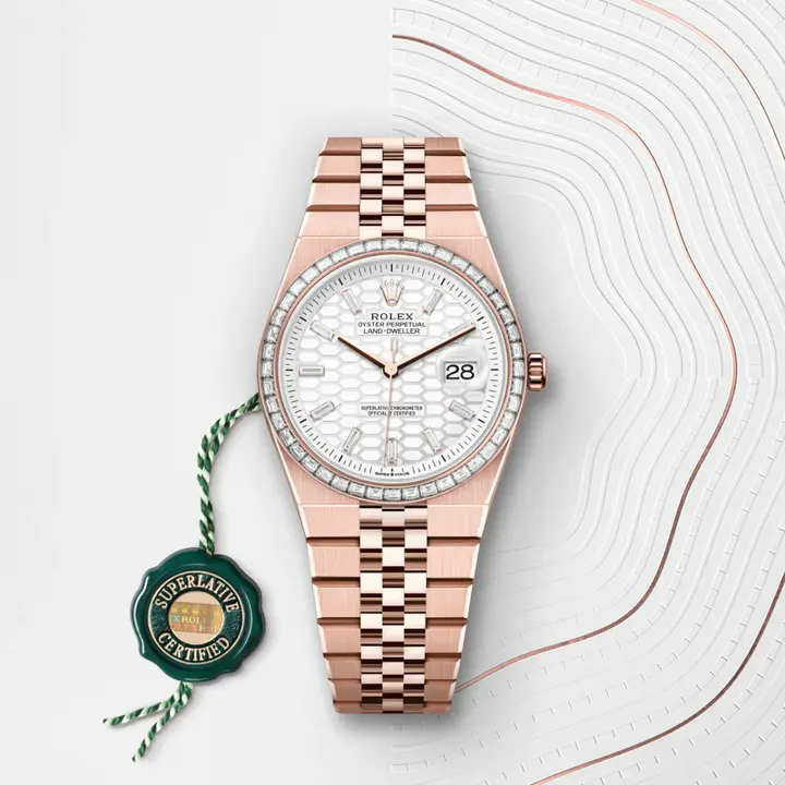 Rolex Land-Dweller 36 Oyster, 36 mm, Everose gold and diamonds M127285TBR-0002