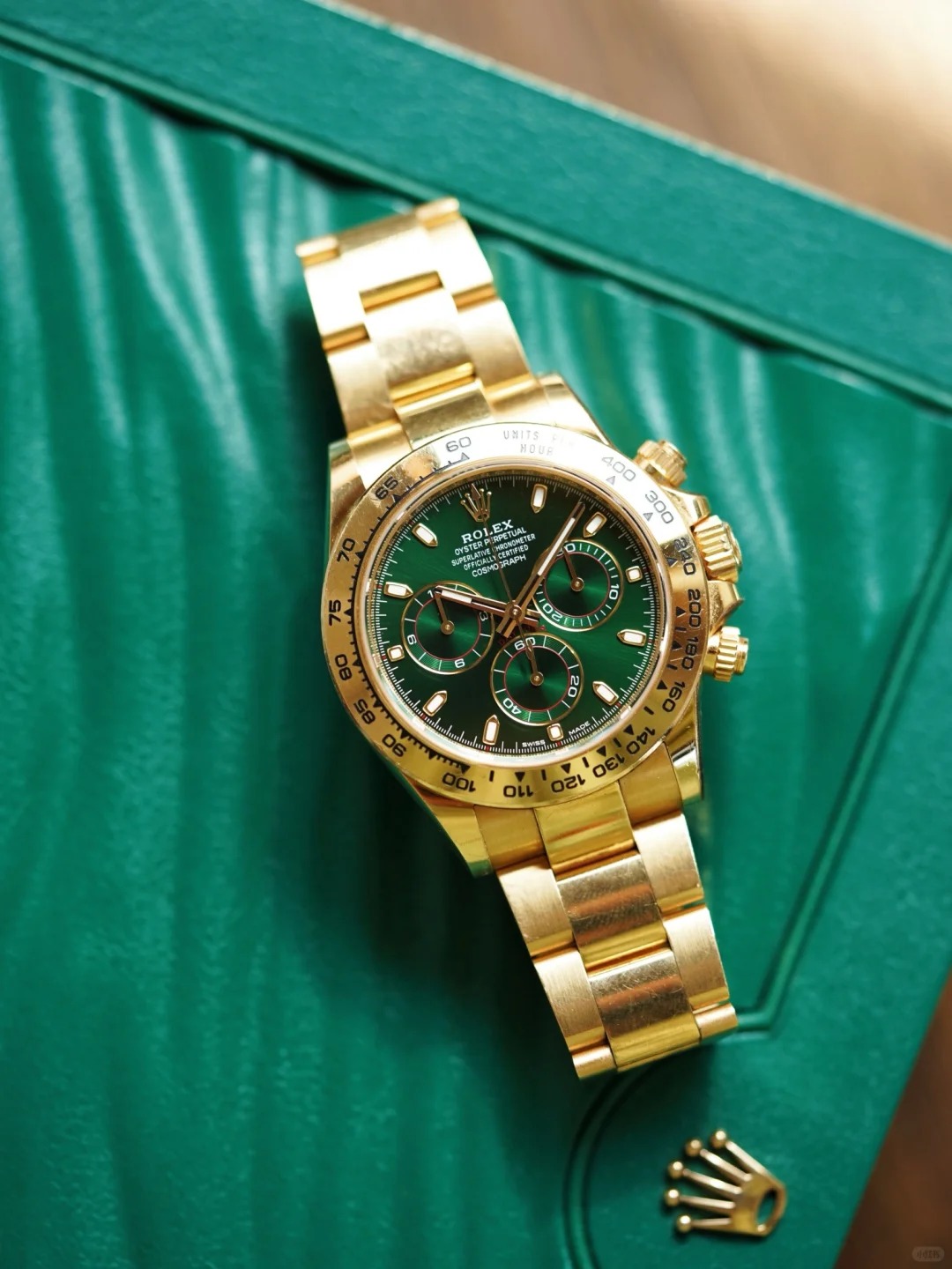 Rolex Cosmograph Daytona Oyster Yellow Gold Green Dial 116508-0013 Replica