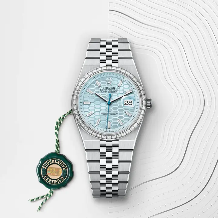 Rolex Land-Dweller 36 Oyster, 36 mm, platinum and diamonds M127286TBR-0001