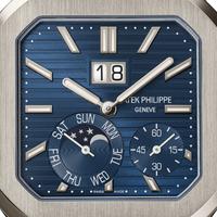 Patek Philippe Cubitus Platinum Case Sunburst Blue Dial 5822P-001
