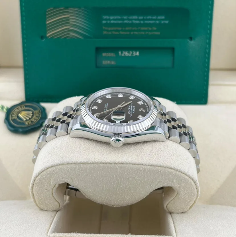 Rolex Datejust 36 Steel & White Gold Black Diamond Dial Women's Watch M126234-0027