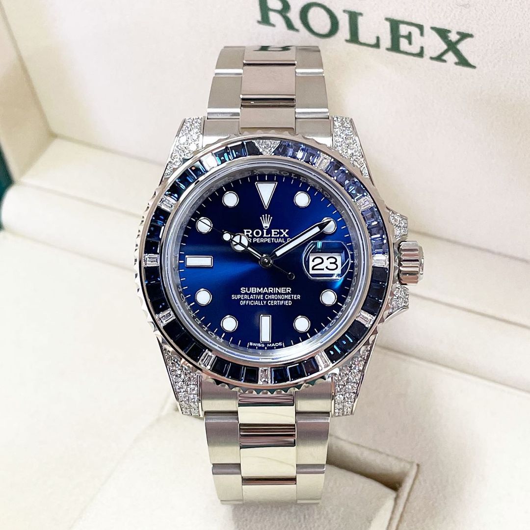 Rolex Submariner Date 18K White Gold Diamonds 116659 SABR