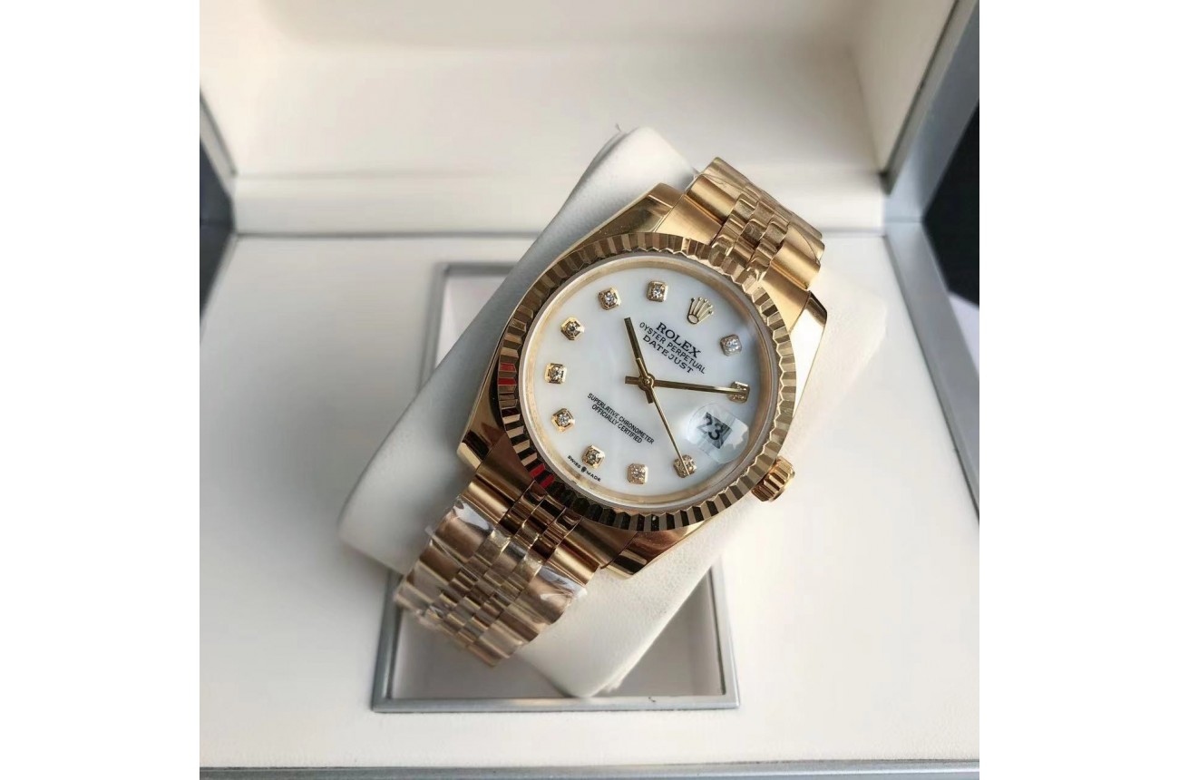 Rolex Datejust 36/28mm RG/RG Jub White/Dial