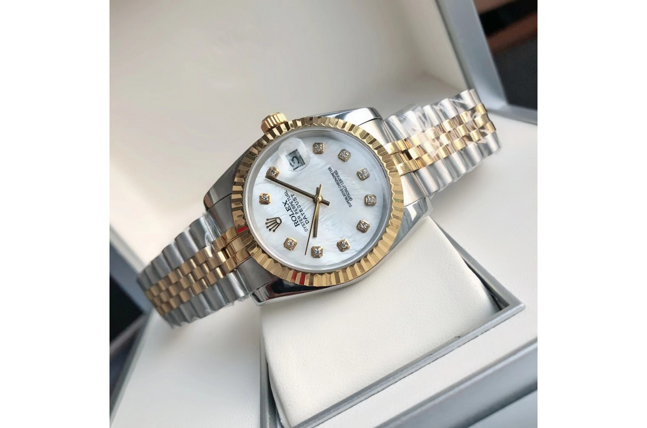 Rolex Datejust 36/28mm RG/SS Jub White/Dial