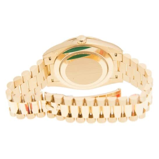 Rolex Day-Date Yellow Gold Diamond-Paved Dial Diamond Bezel Women's Watch M128348RBR-0030