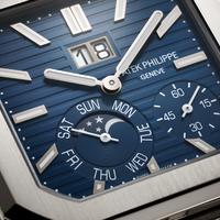 Patek Philippe Cubitus Platinum Case Sunburst Blue Dial 5822P-001