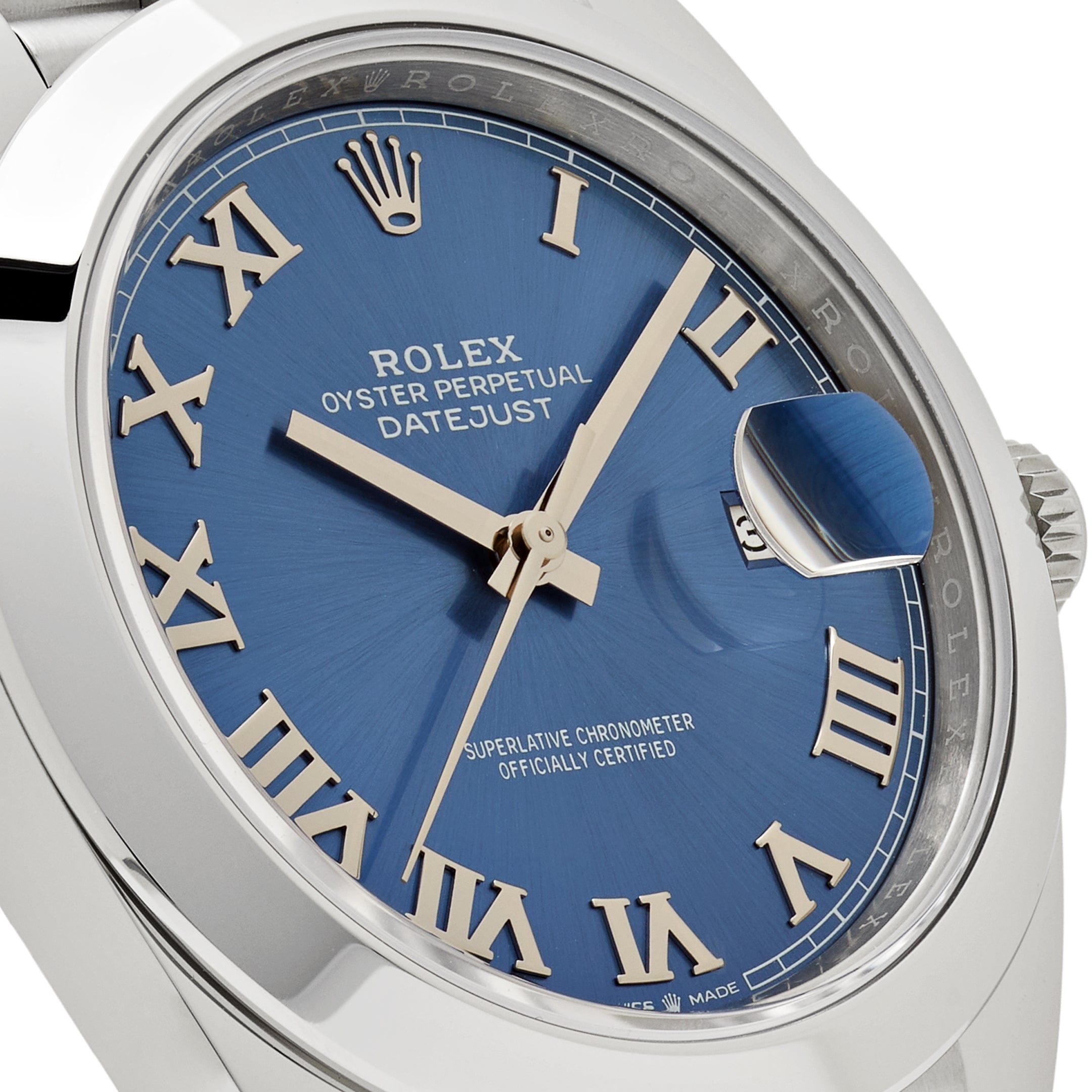 Rolex Datejust 41 Stainless Steel Blue Roman Dial Jubilee Bracelet Men's Watch M126300-0018