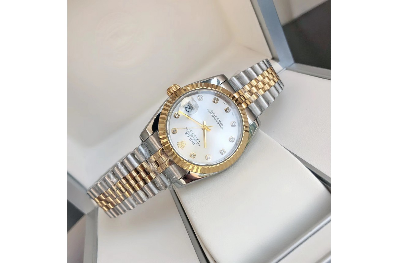 Rolex Datejust 36/28mm RG/SS Jub Sliver/Dia