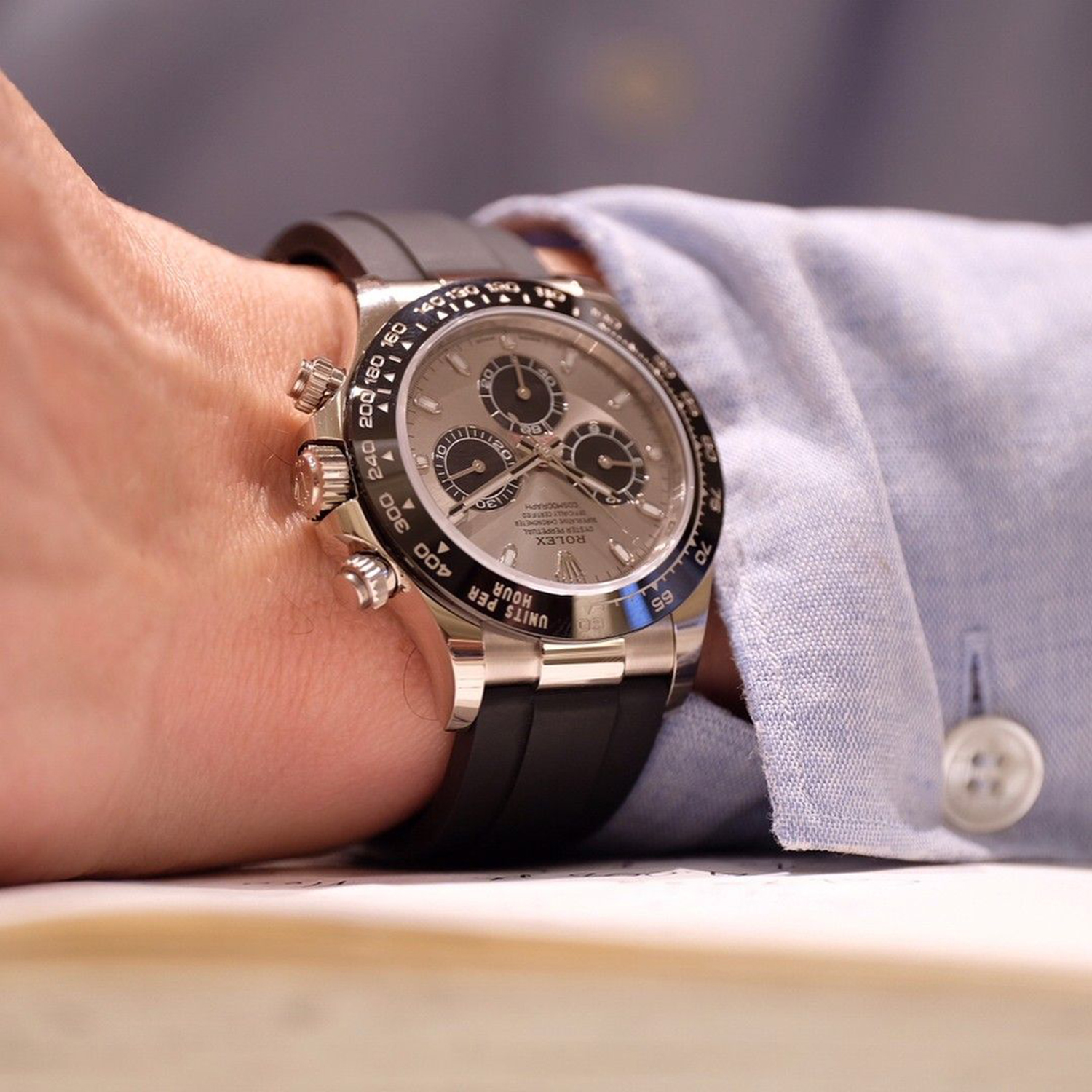 Daytona White Gold Steel Dial Oysterflex Strap 116519ln-0027 New