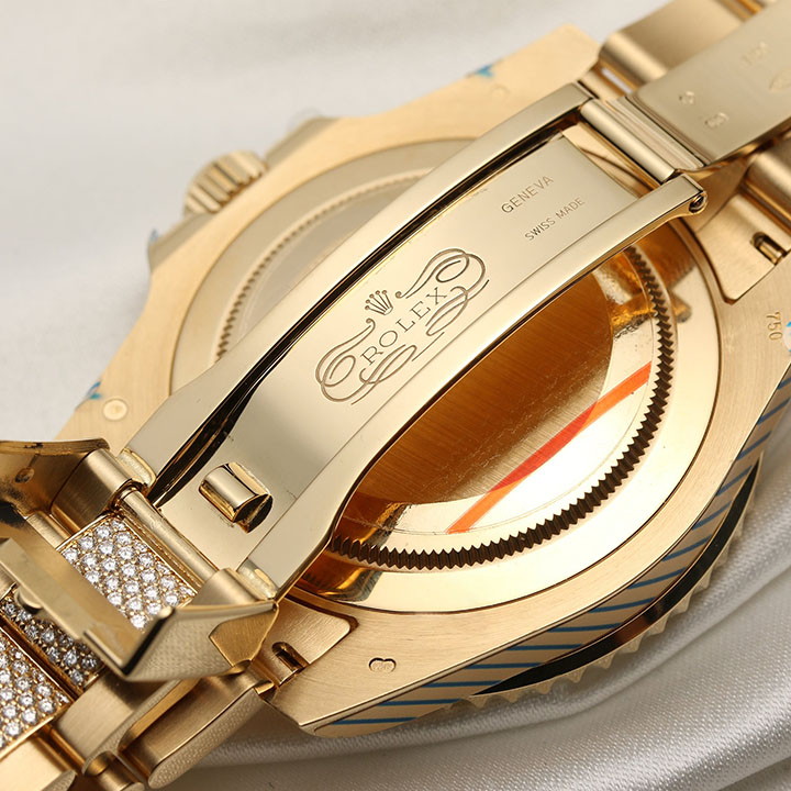 Rolex GMT-Master II 116758SA-78208 18k Yellow Gold Diamond & Blue Sapphire