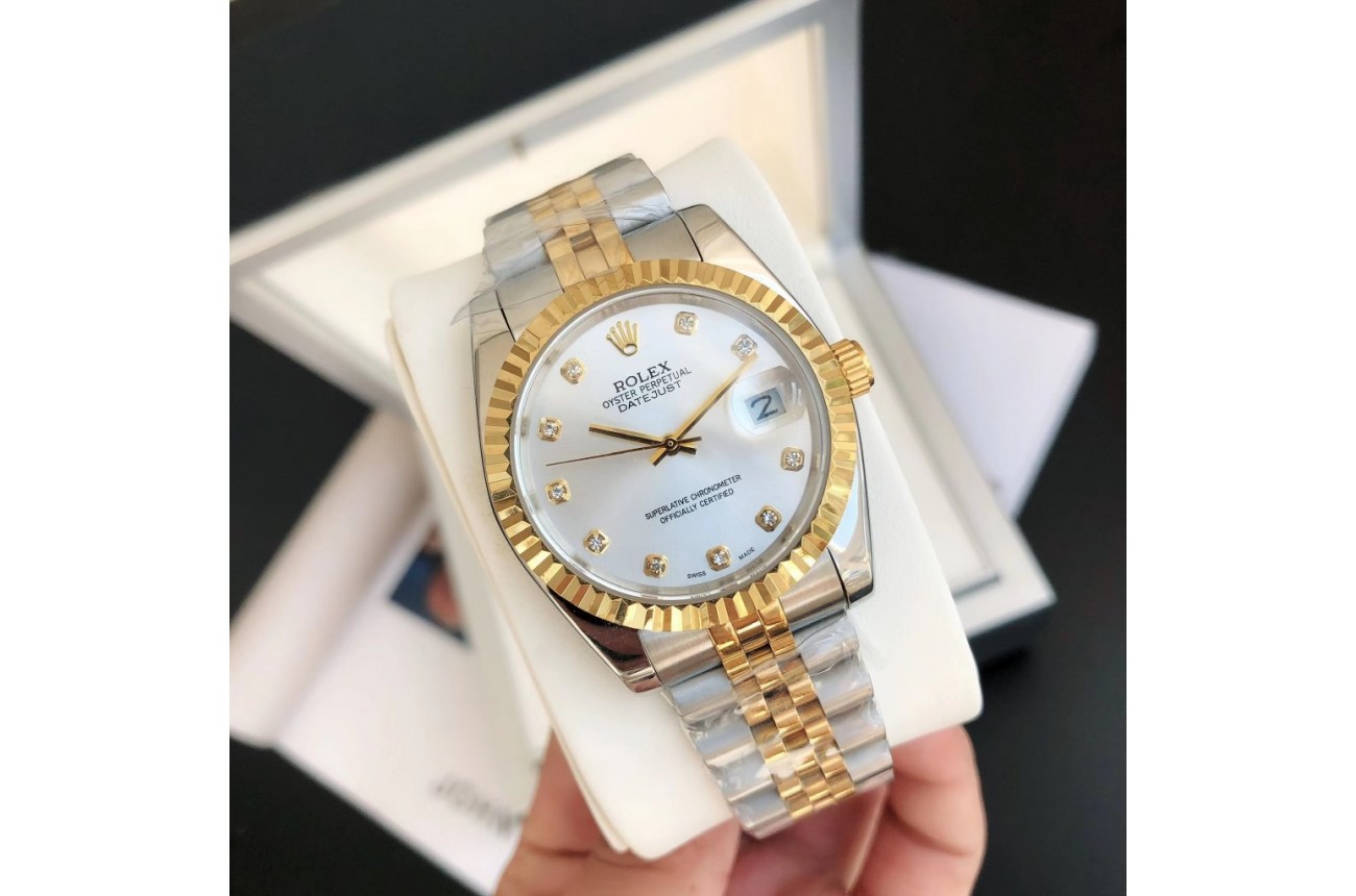 Rolex Datejust 36/28mm RG/SS Jub Sliver/Dia