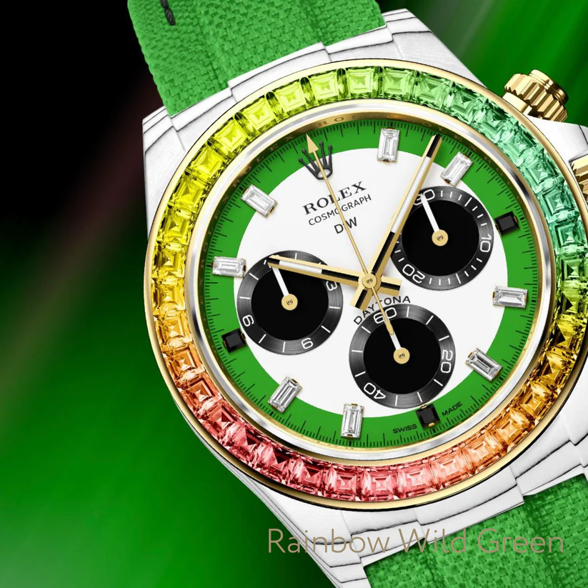 DiW Rolex Daytona RAINBOW WILD GREEN In Fiber