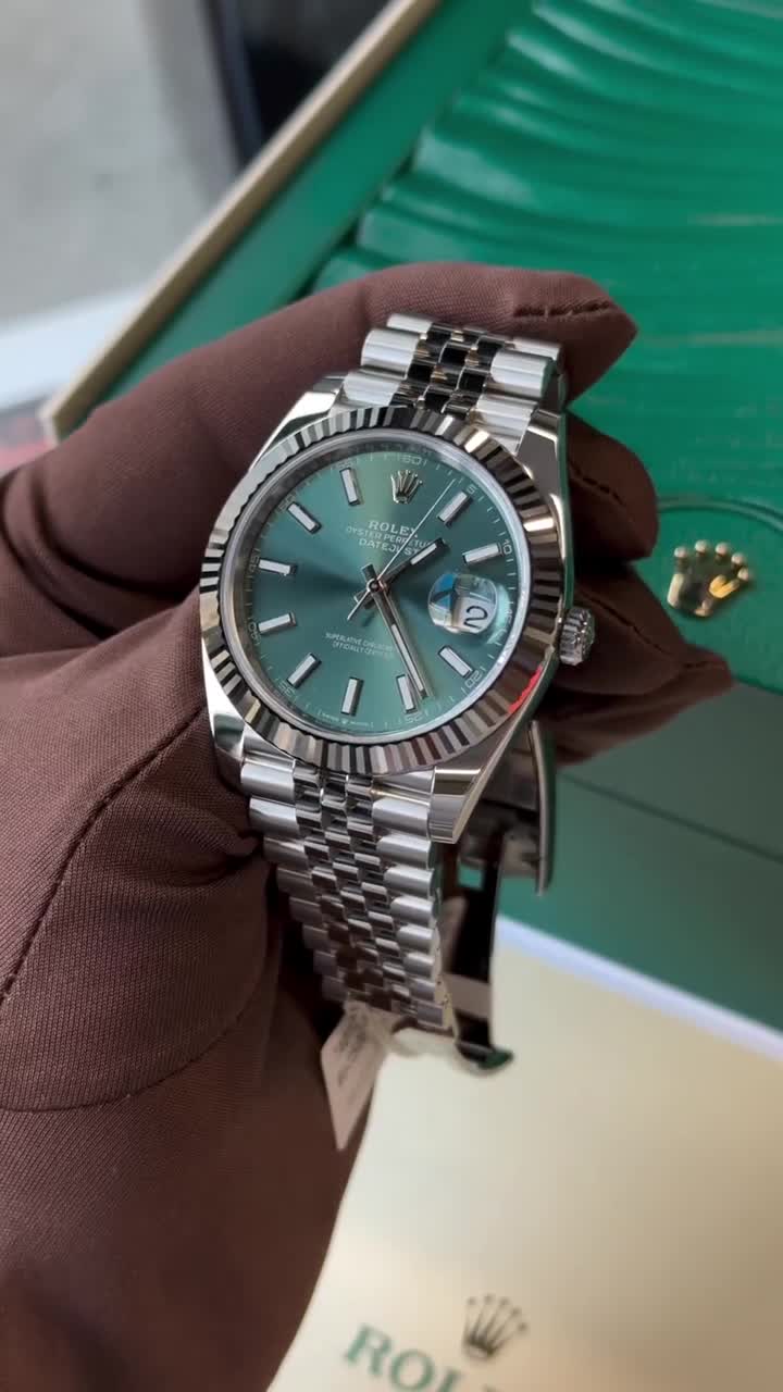 Rolex Datejust 41'Mint Green' 126334 Steel & White Gold