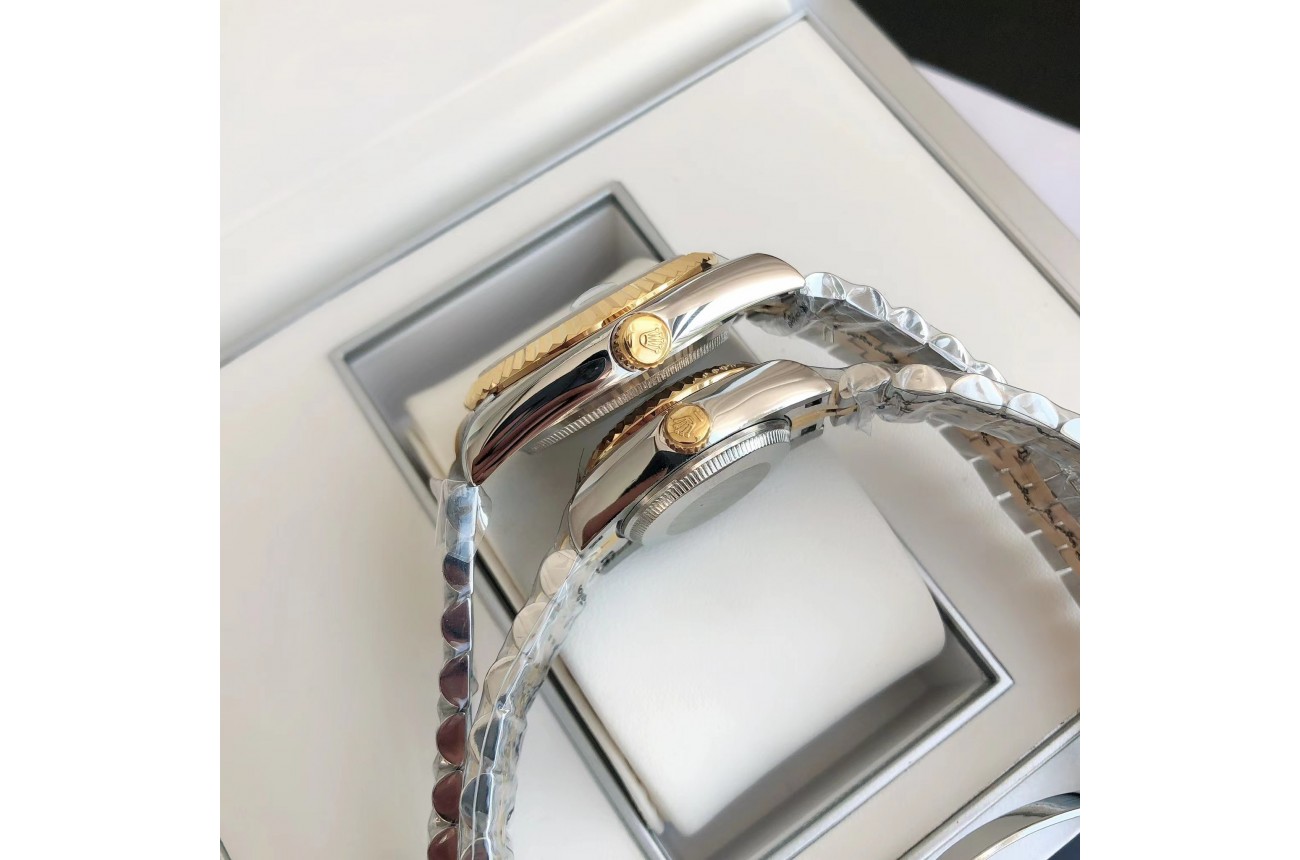 Rolex Datejust 36/28mm RG/SS Jub Sliver/Dia