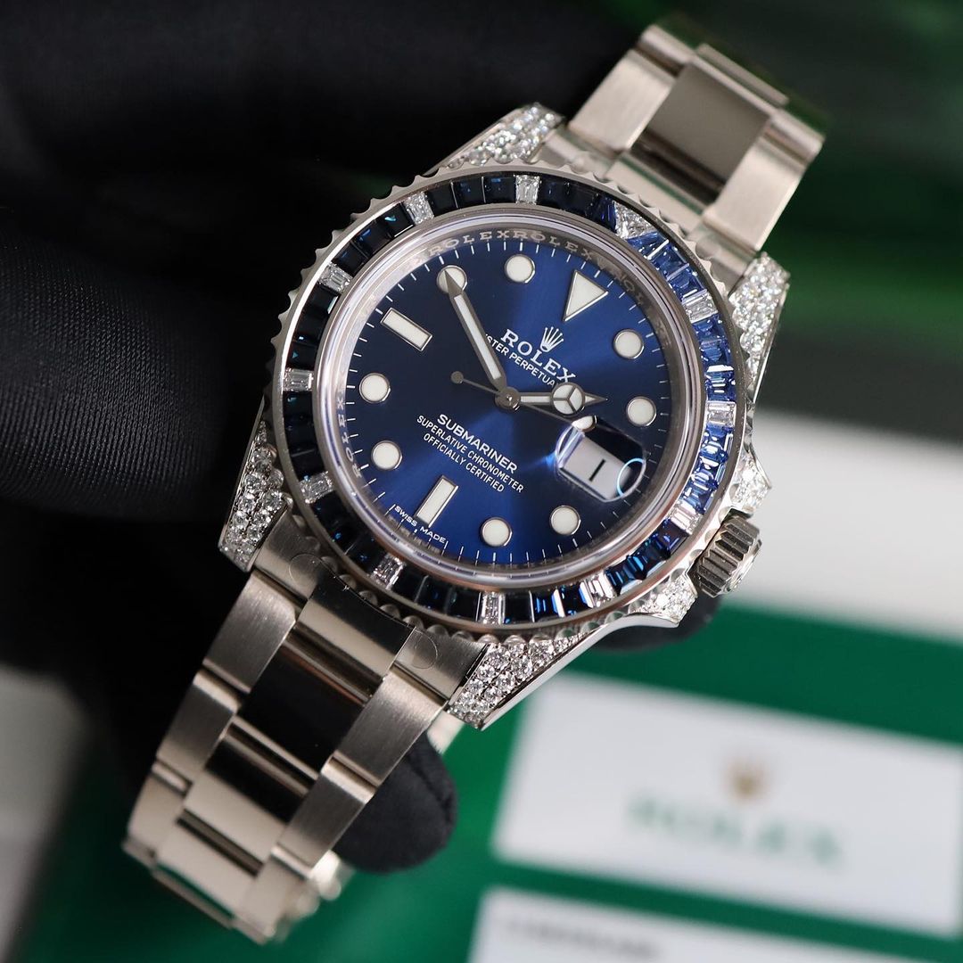 Rolex Submariner Date 18K White Gold Diamonds 116659 SABR