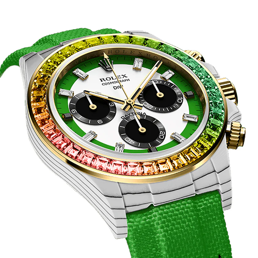 DiW Rolex Daytona RAINBOW WILD GREEN In Fiber