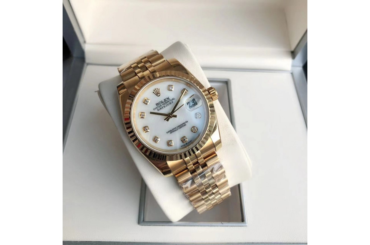 Rolex Datejust 36/28mm RG/RG Jub White/Dial