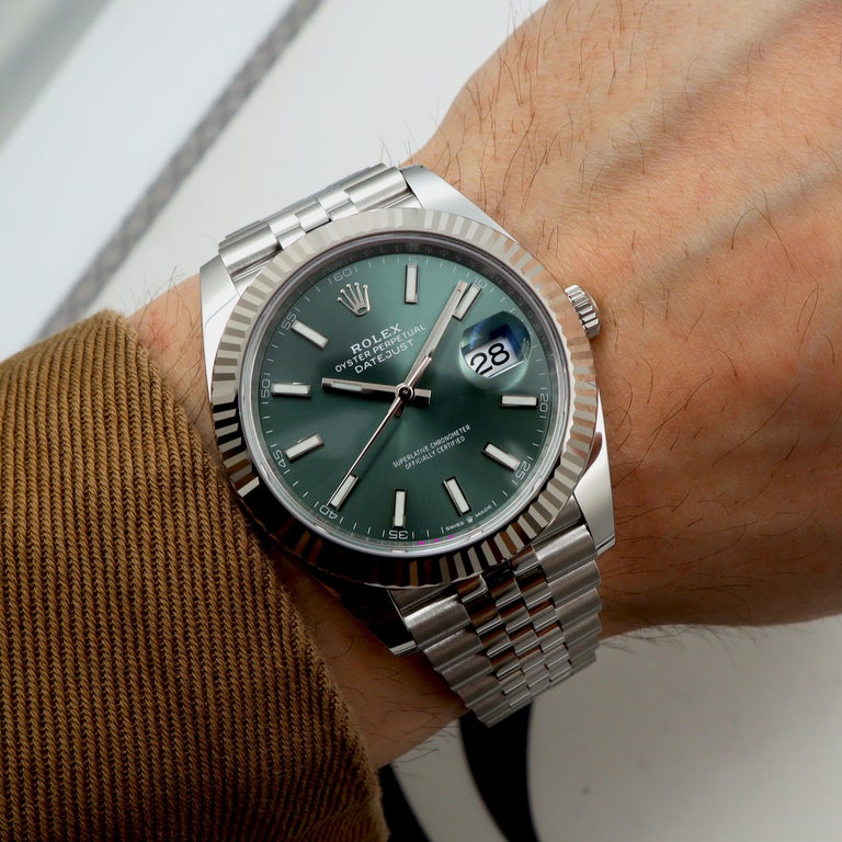 Rolex Datejust 41'Mint Green' 126334 Steel & White Gold