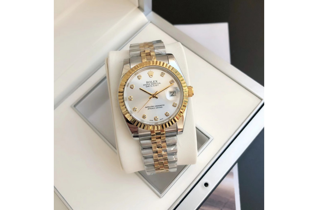 Rolex Datejust 36/28mm RG/SS Jub Sliver/Dia