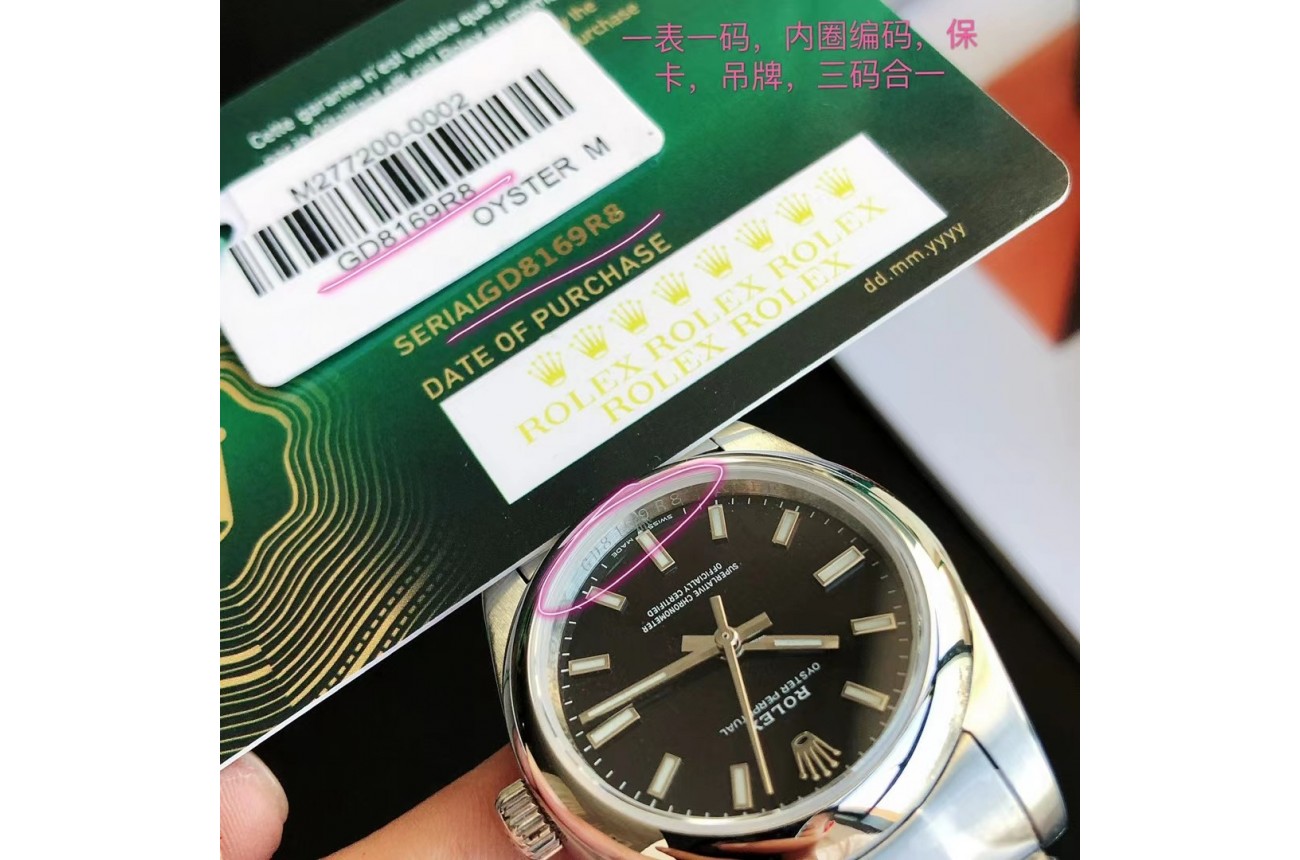 Rolex Oyster Perpetual 31/41mm SS/SS Black/Stk