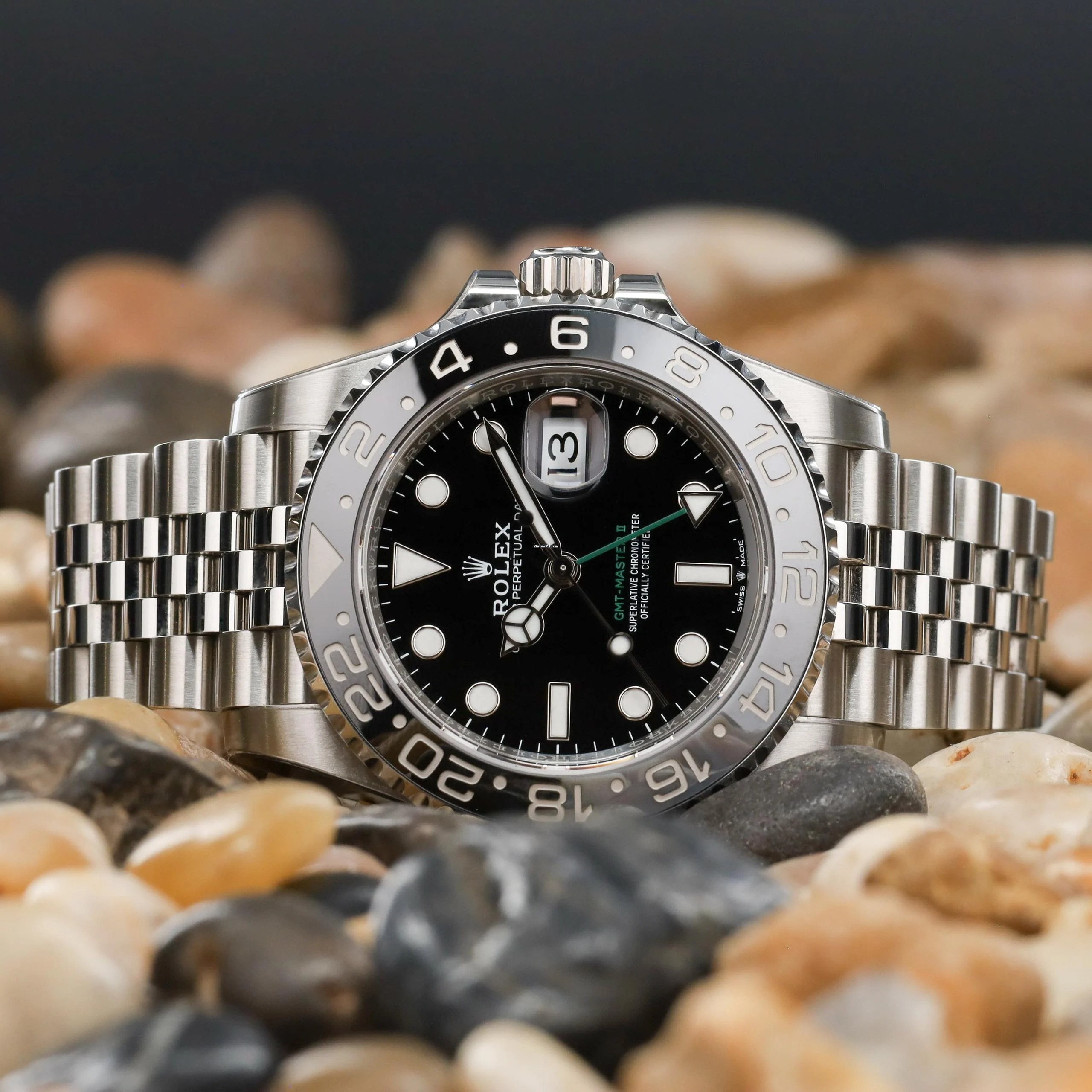 Rolex GMT Master ll Automatic Black Dial Jubilee Bracelet Steel Men's Watch M126710GRNR-0003