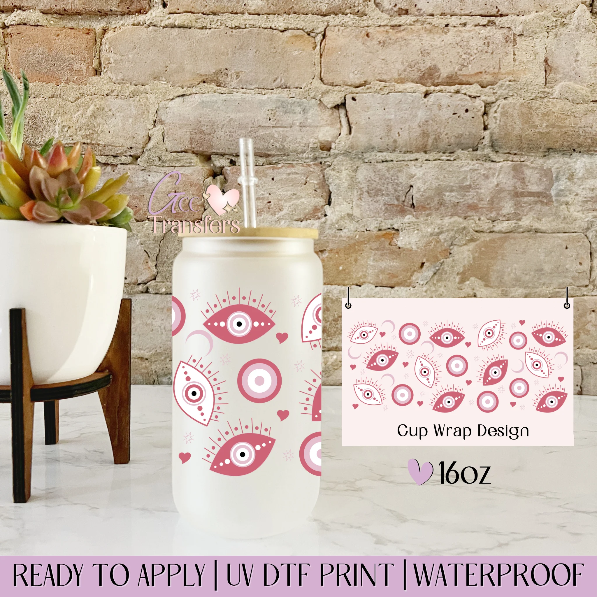 Evil Eyes Vibes Pink - 16oz cup