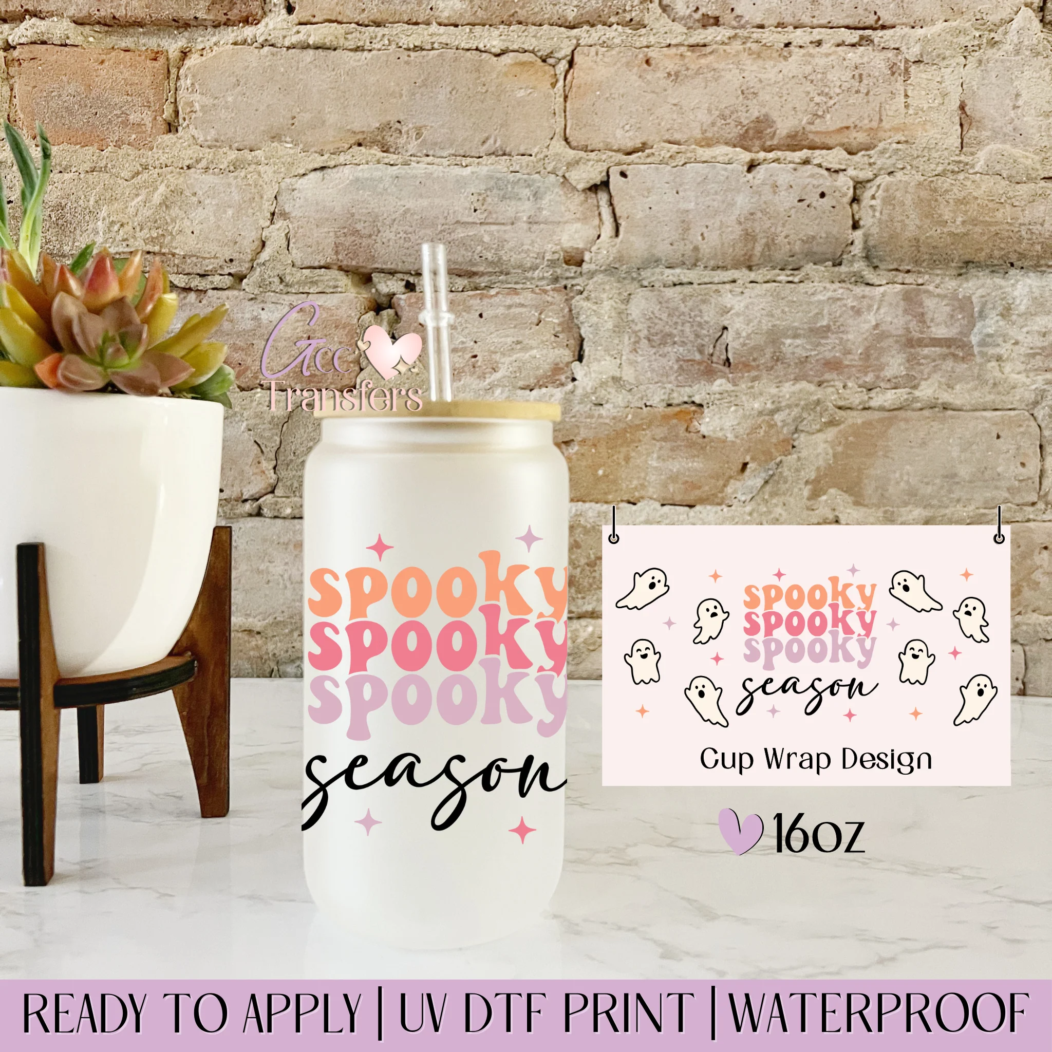 Pastel Spooky Season Ghost Halloween - 16oz cup