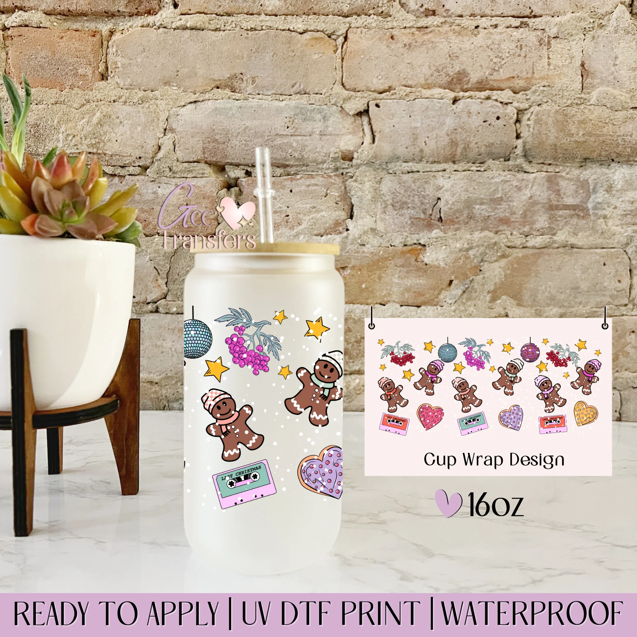 Retro Gingerbread Cookies - 16oz cup