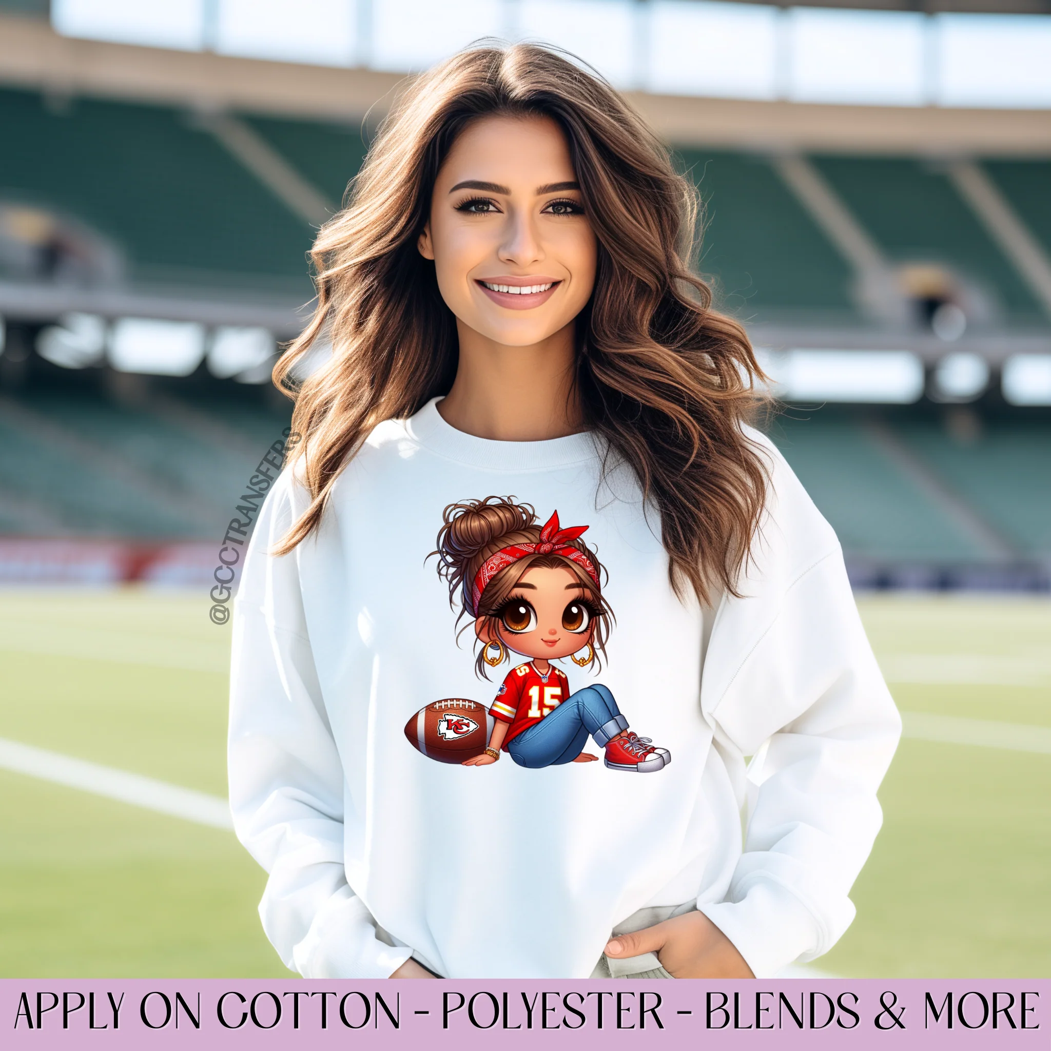 Cartoon Girl Chiefs Football Team - Graphic Apparel