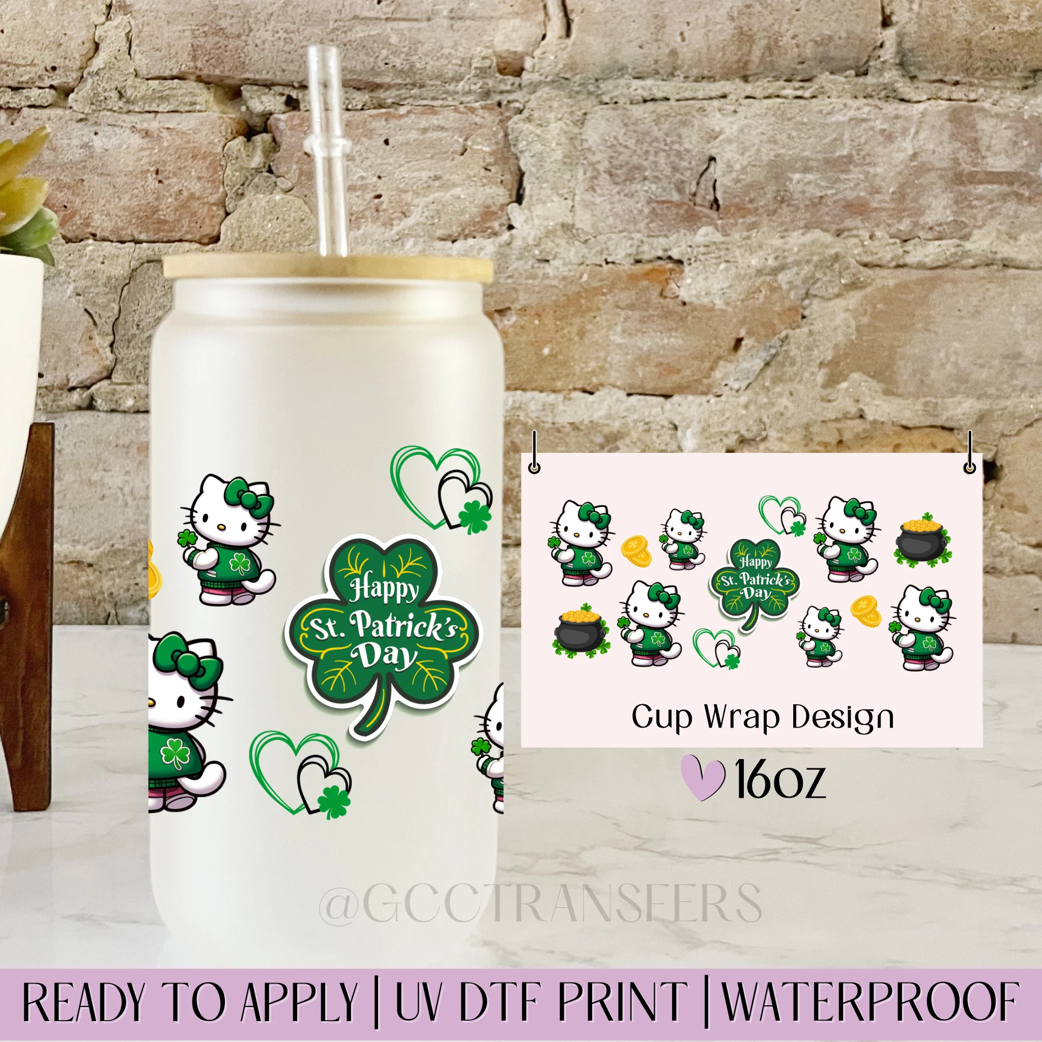 Cat St. Patrick Day - 16oz cup