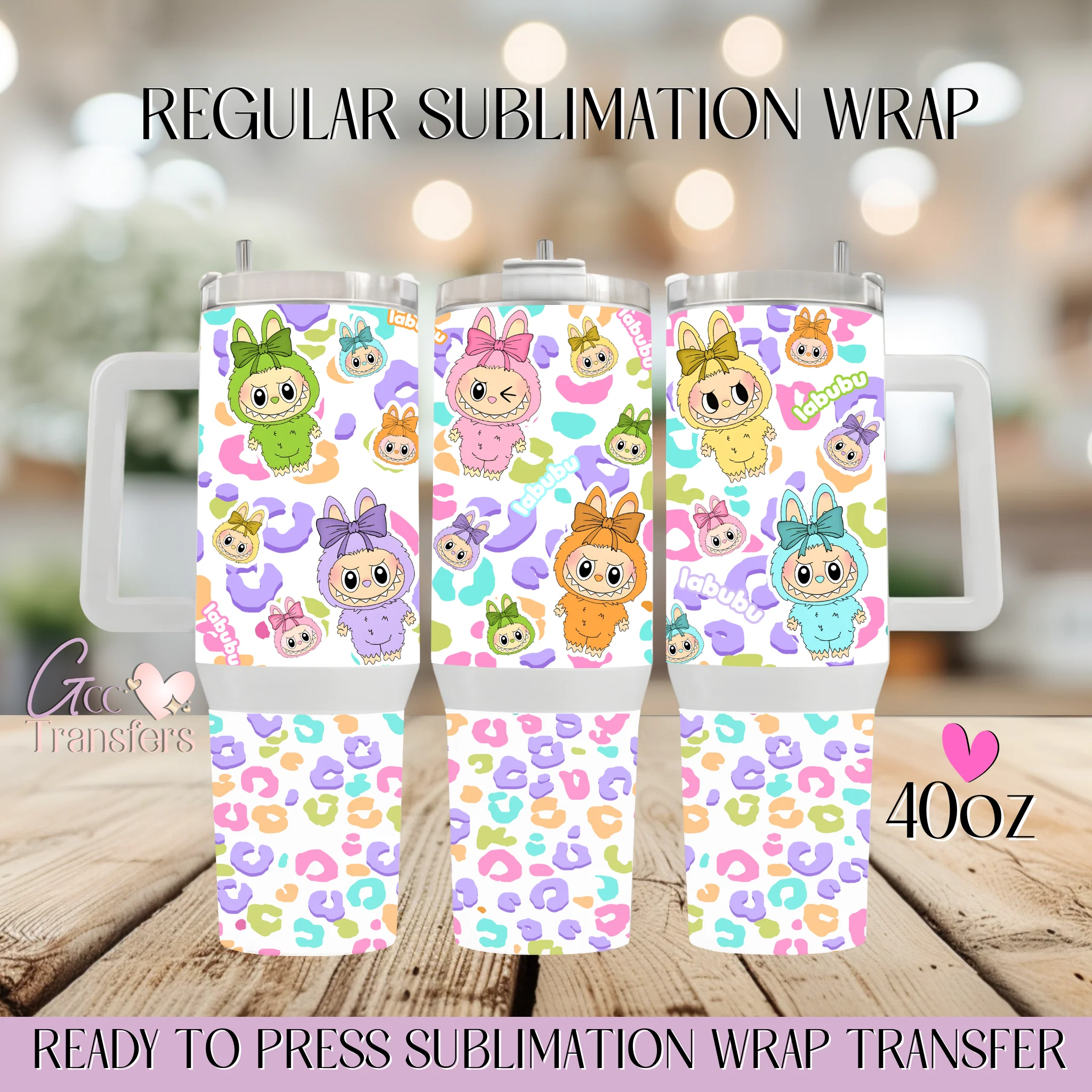 Colored Leopard Patterns Trending Cartoon - 40oz cup