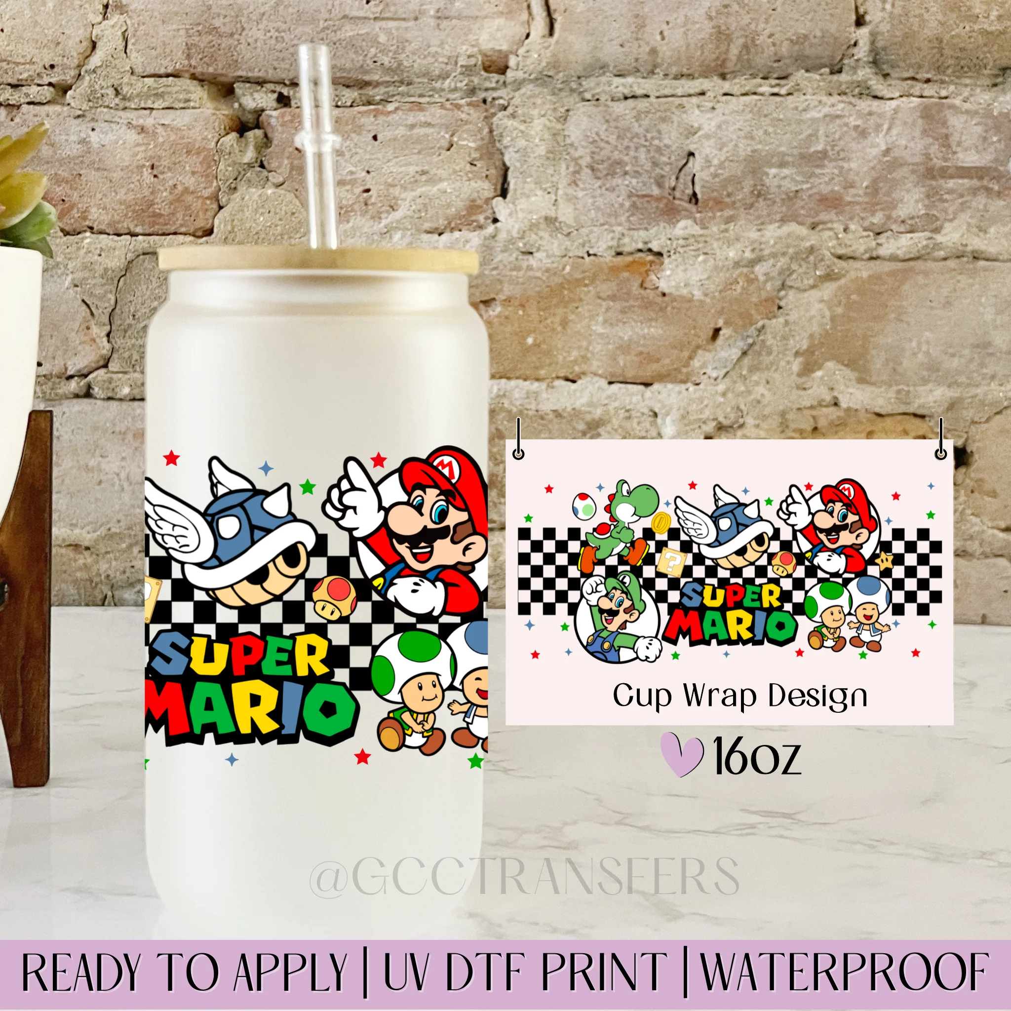 Checkered Wall Next Level Player  - 16oz cup