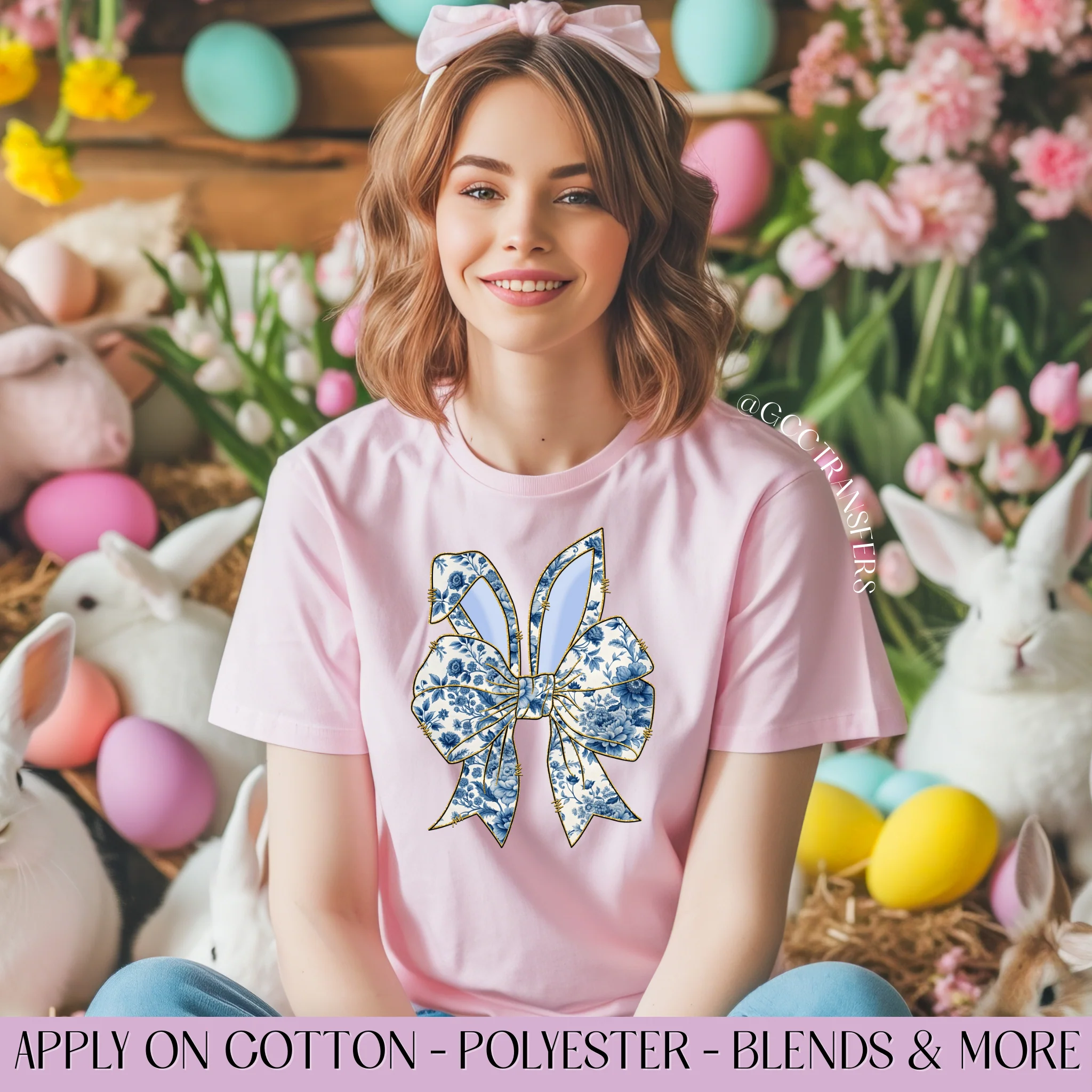Blue Easter Bow - Graphic Apparel