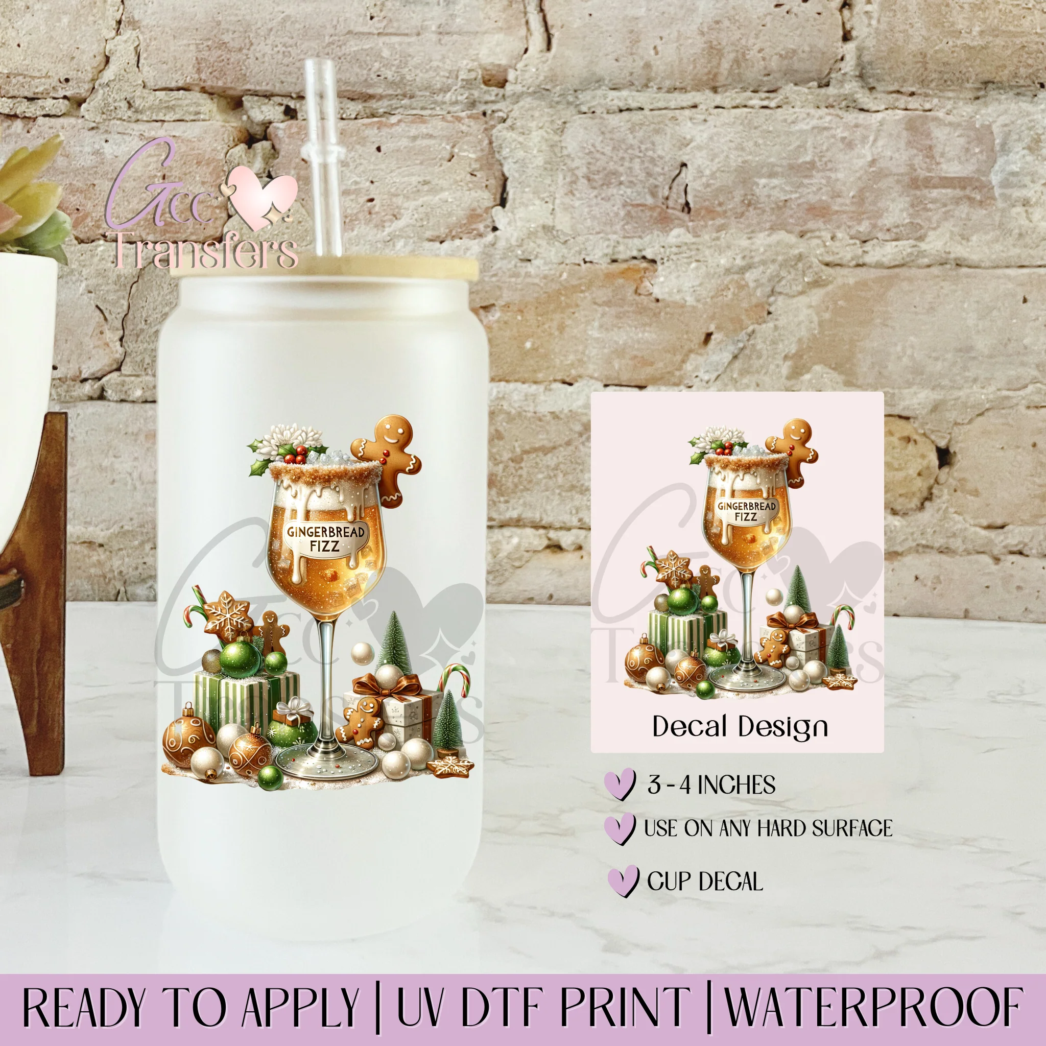 Gingerbread Fizz Christmas Drink - CUP